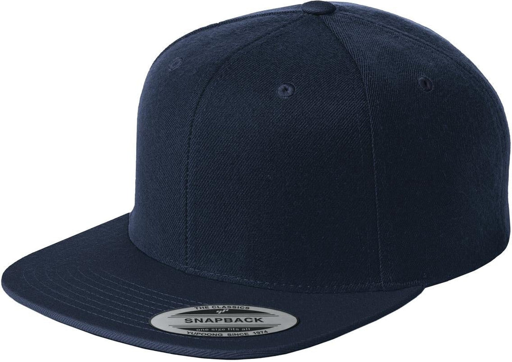 Sport-Tek Flat Bill Snapback Cap-Regular-Sport-Tek-True Navy-OSFA-Thread Logic no-logo