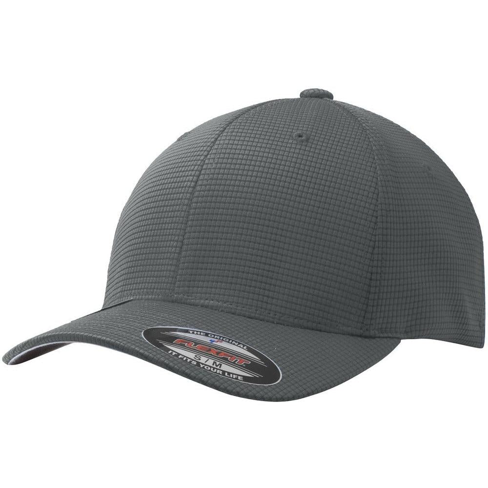 no-logo Sport-Tek Flexfit Grid Texture Cap-Headwear-Sport-Tek-Graphite-S/M-Thread Logic