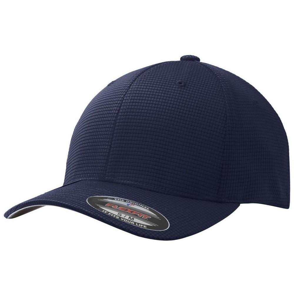 no-logo Sport-Tek Flexfit Grid Texture Cap-Headwear-Sport-Tek-True Navy-S/M-Thread Logic