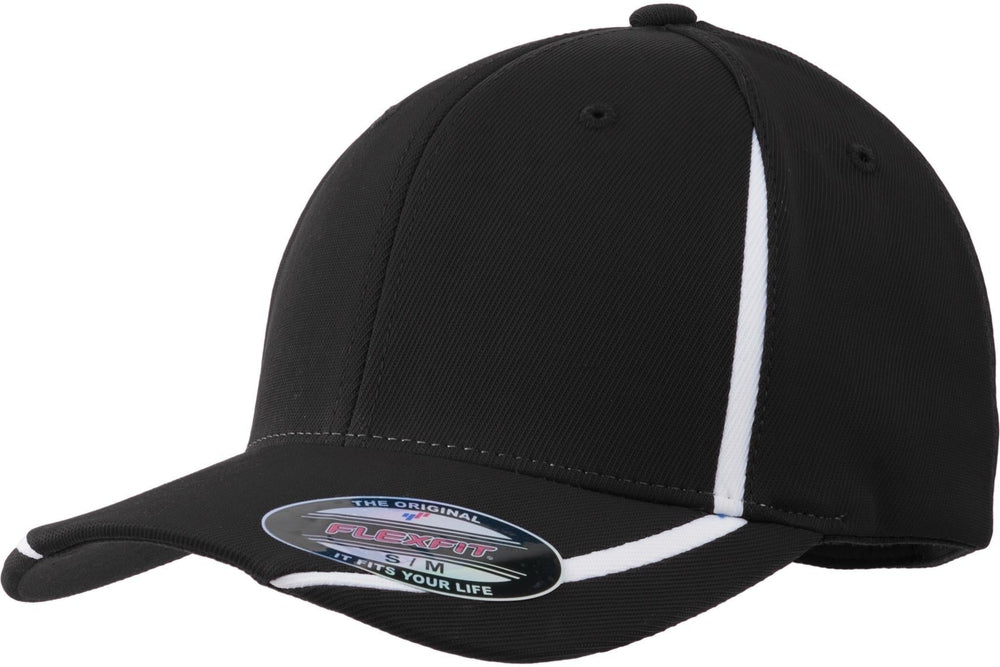 Sport-Tek Flexfit Performance Colorblock Cap-Active-Sport-Tek-Black/White-S/M-Thread Logic no-logo