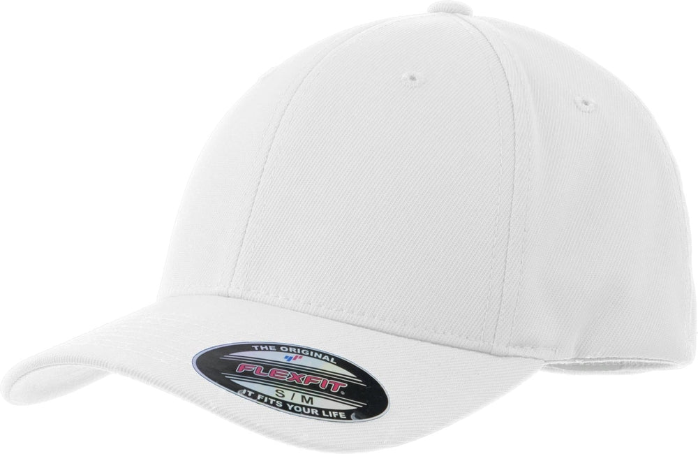 Sport-Tek Flexfit Performance Solid Cap-Regular-Sport-Tek-White-L/XL-Thread Logic no-logo