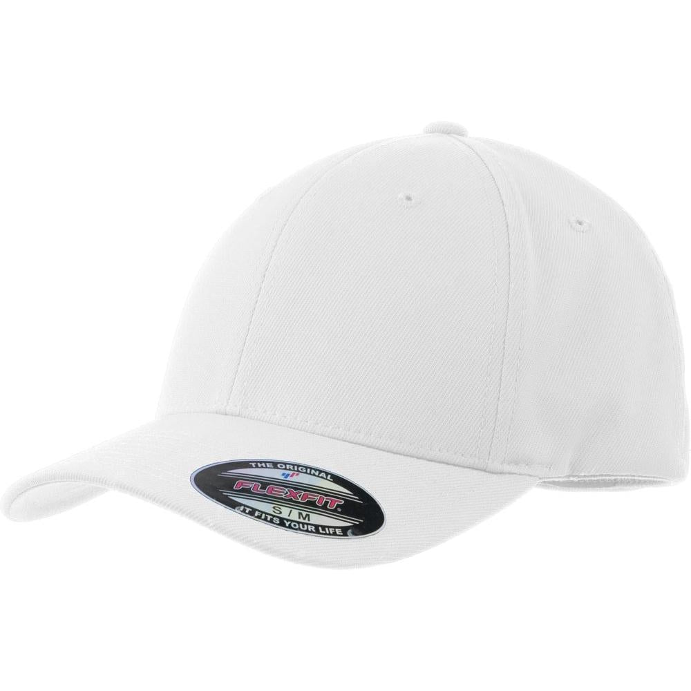 no-logo Sport-Tek Flexfit Performance Solid Cap-Headwear-Sport-Tek-White-S/M-Thread Logic