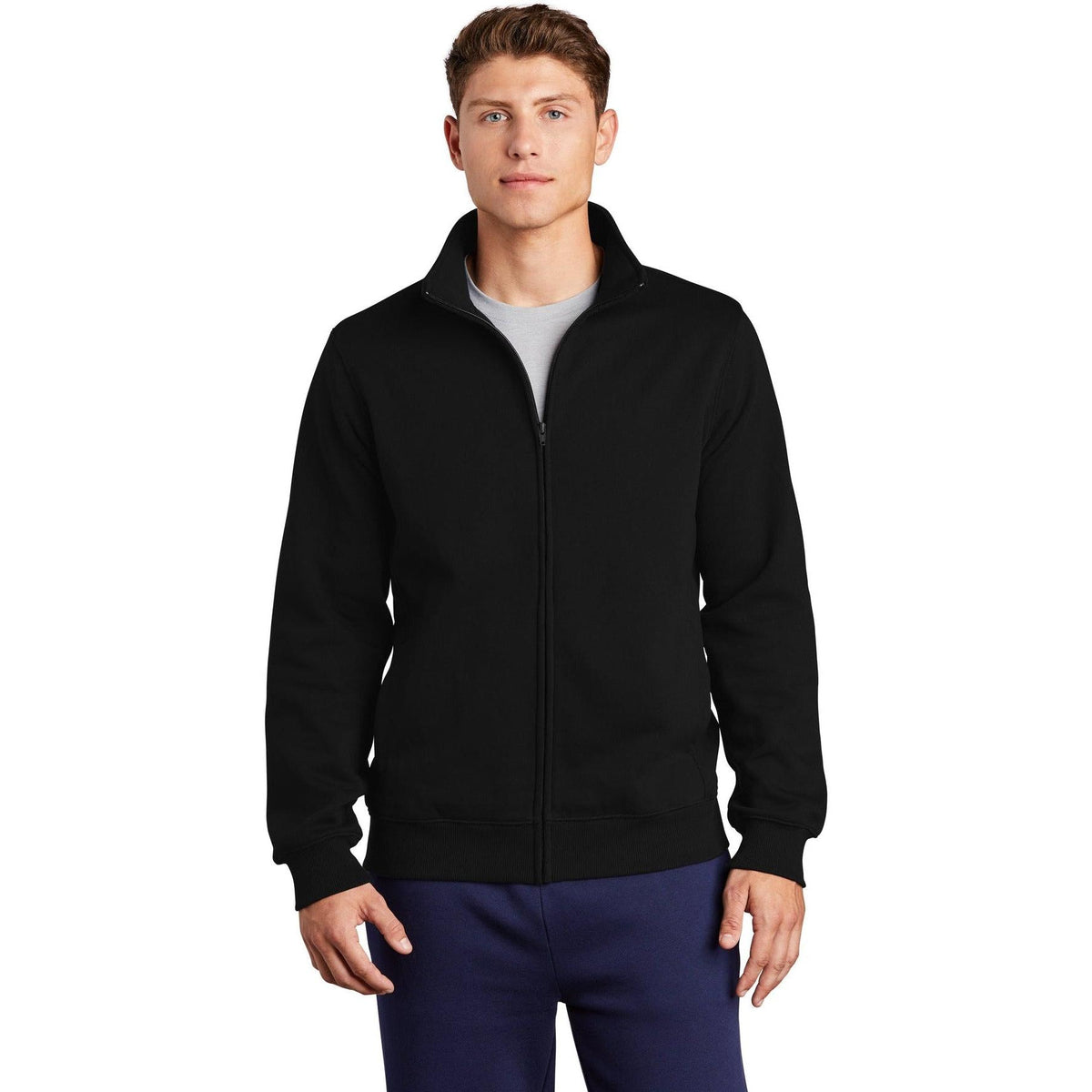 no-logo Sport-Tek Full-Zip Sweatshirt-Regular-Sport-Tek-Black-S-Thread Logic