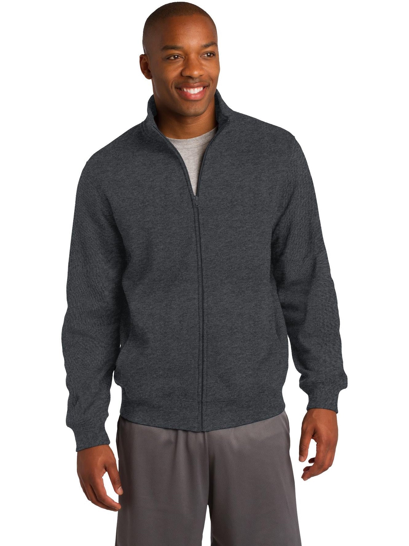 Sport-Tek Full-Zip Sweatshirt-Regular-Sport-Tek-Graphite Heather-S-Thread Logic