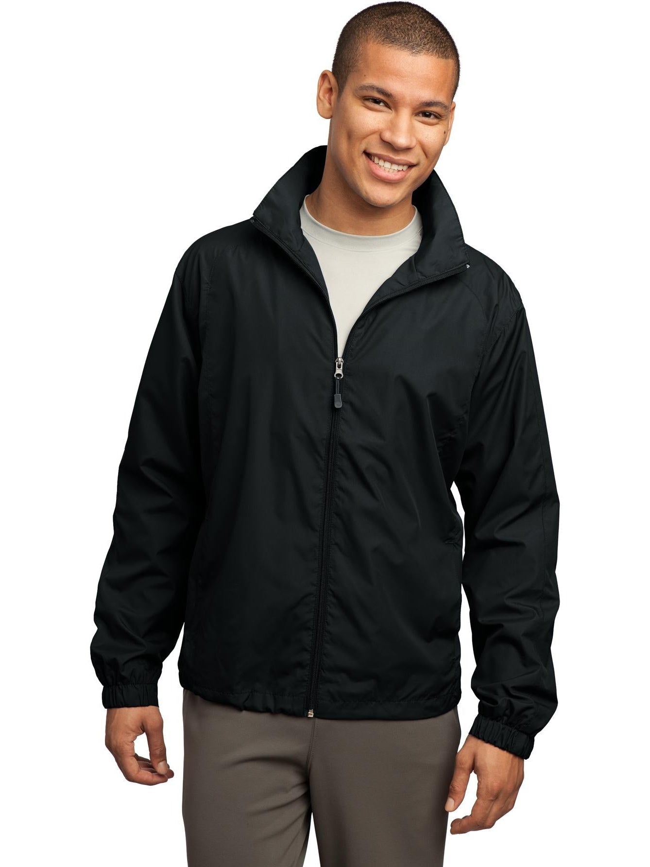 Sport-Tek Full-Zip Wind Jacket-Regular-Sport-Tek-Black-S-Thread Logic