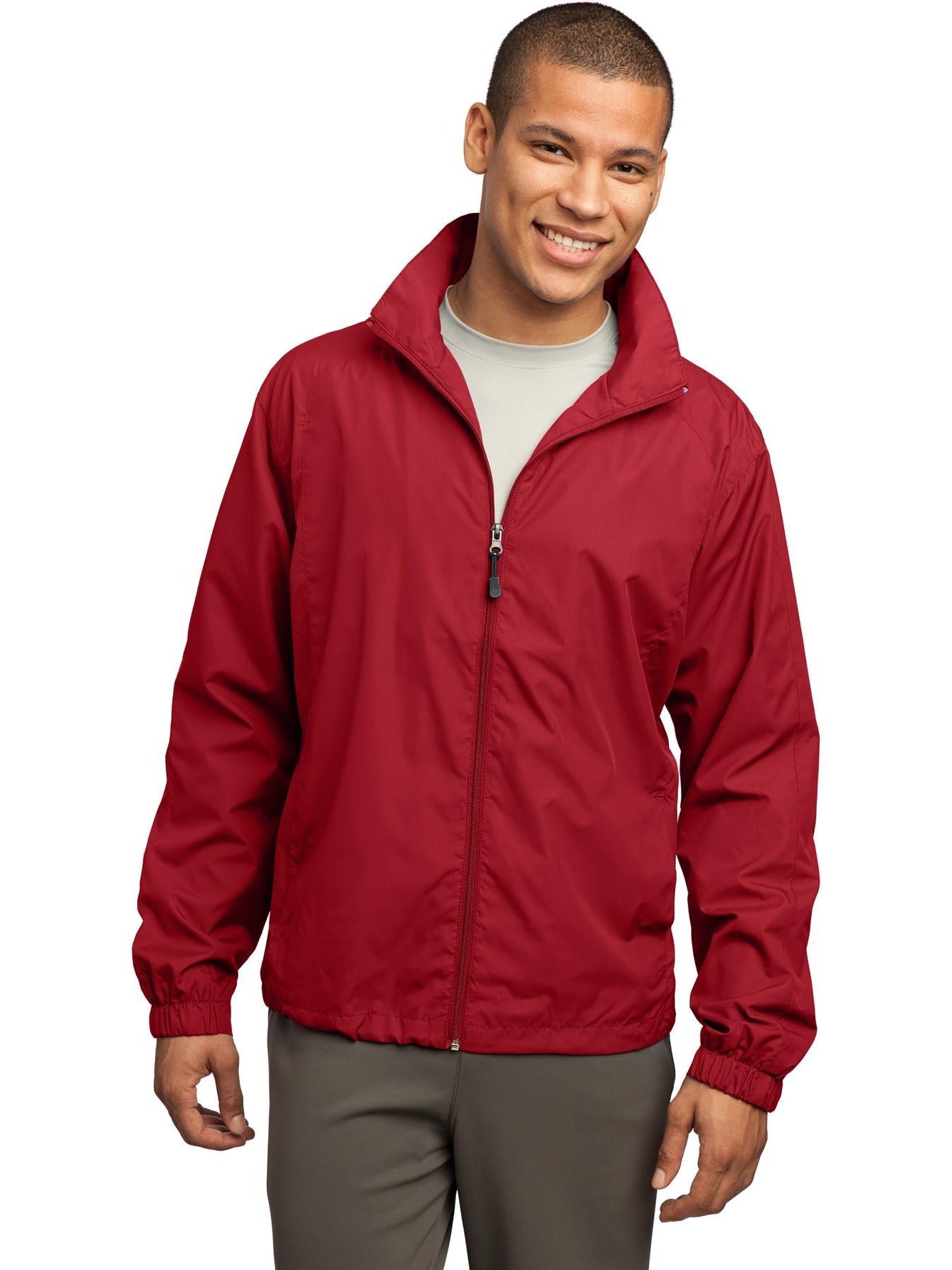 Sport-Tek Full-Zip Wind Jacket-Regular-Sport-Tek-True Red-S-Thread Logic