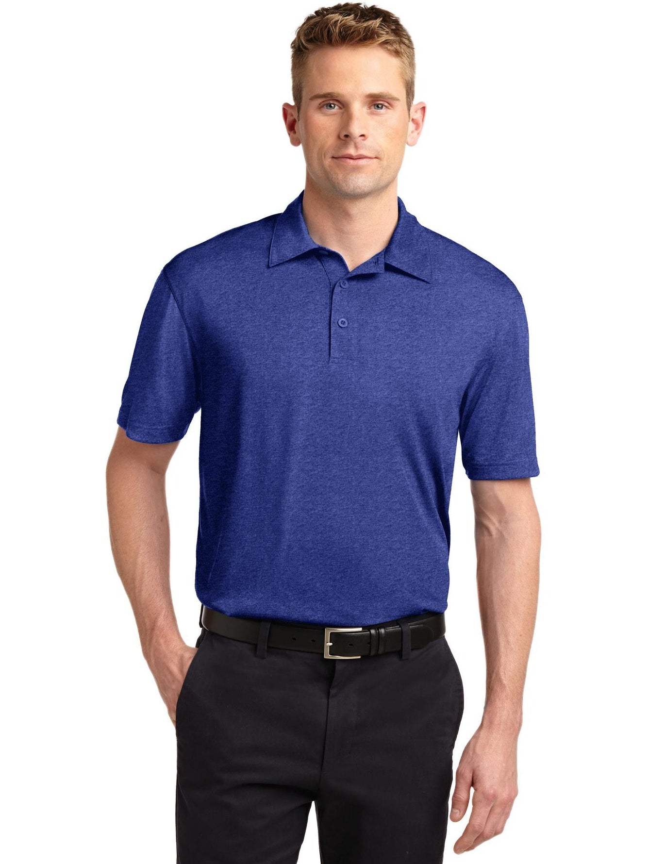 Sport-Tek Heather Contender Polo-Regular-Sport-Tek-Cobalt Heather-S-Thread Logic