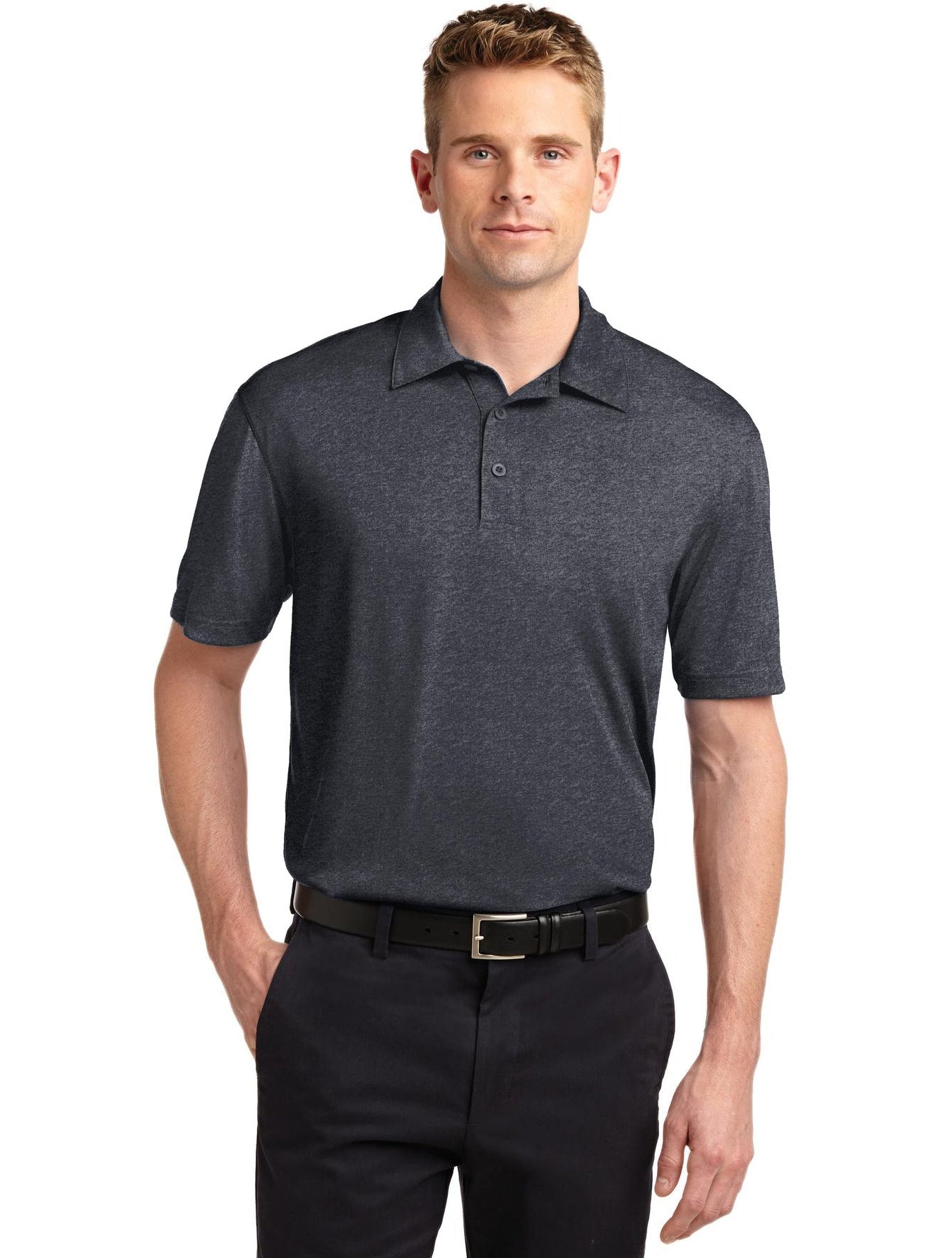 Sport-Tek Heather Contender Polo-Regular-Sport-Tek-Graphite Heather-S-Thread Logic
