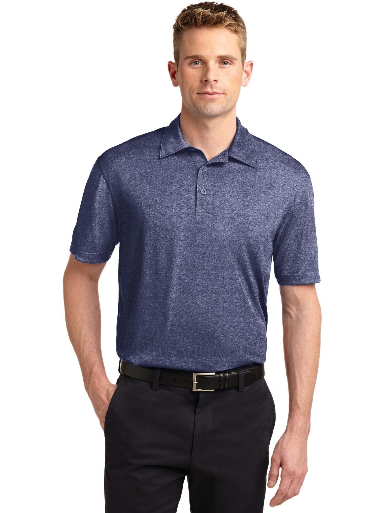 Sport-Tek Heather Contender Polo-Regular-Sport-Tek-True Navy Heather-S-Thread Logic