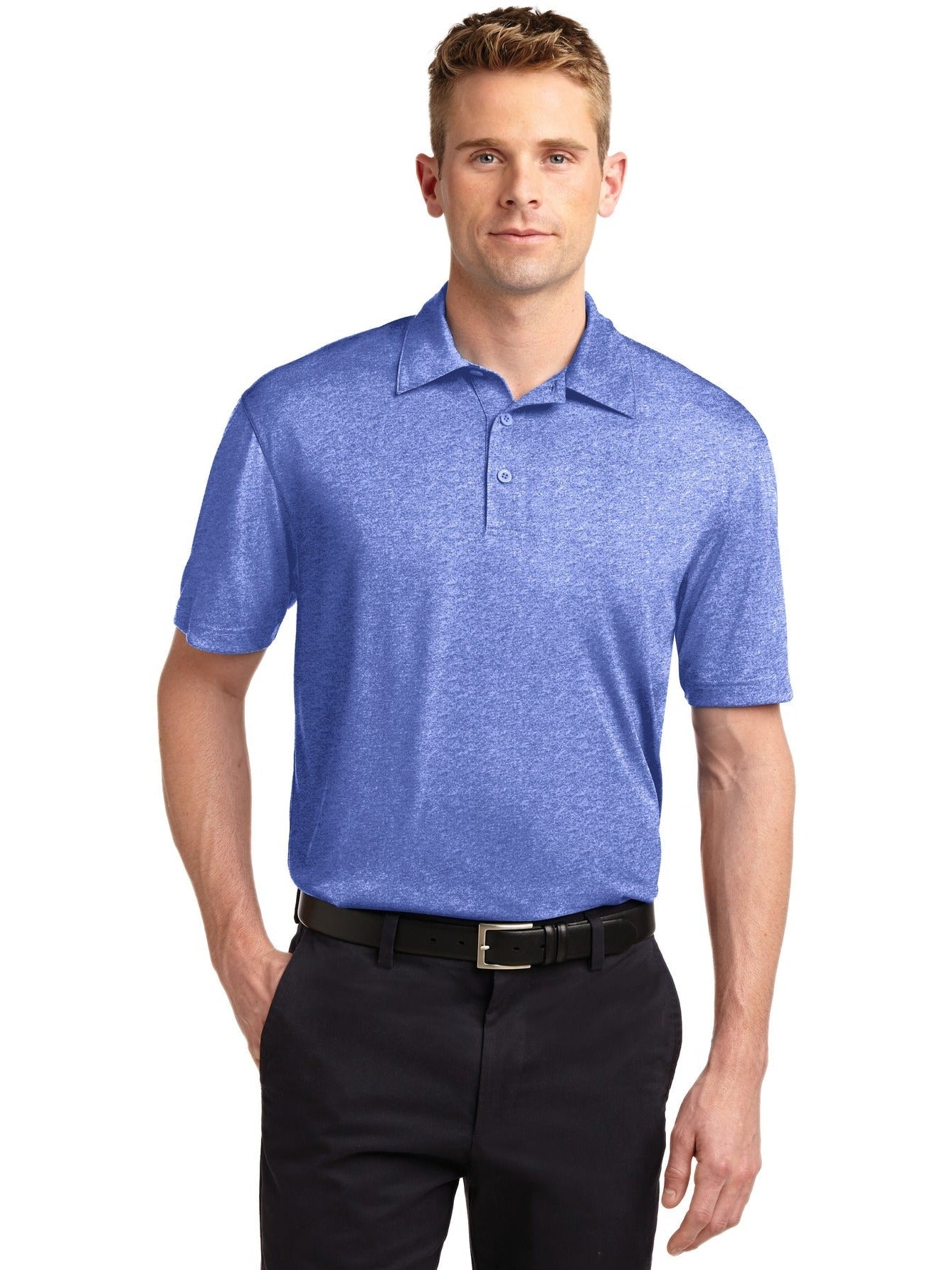 Sport-Tek Heather Contender Polo-Regular-Sport-Tek-True Royal Heather-S-Thread Logic
