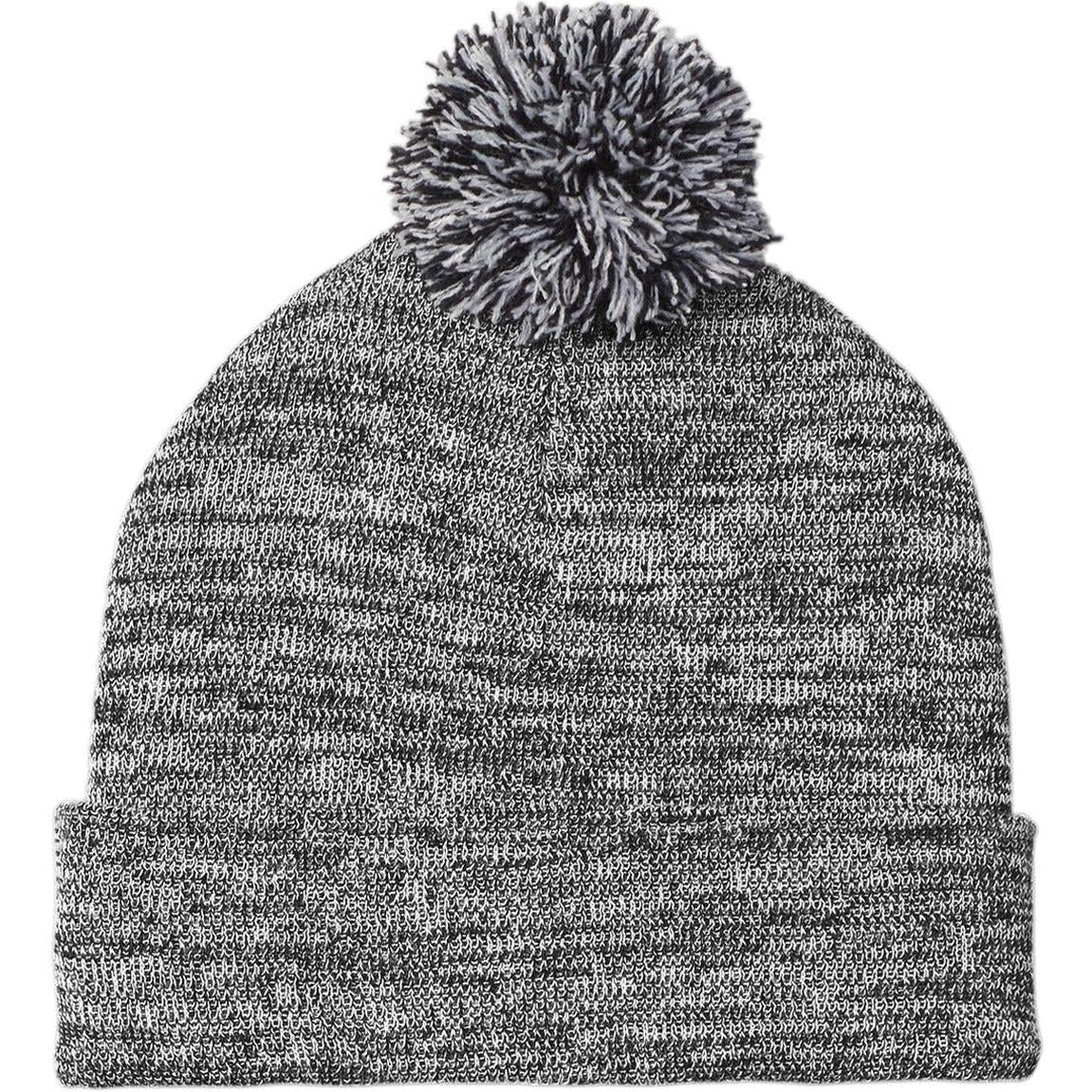 no-logo Sport-Tek Heather Pom Pom Beanie
