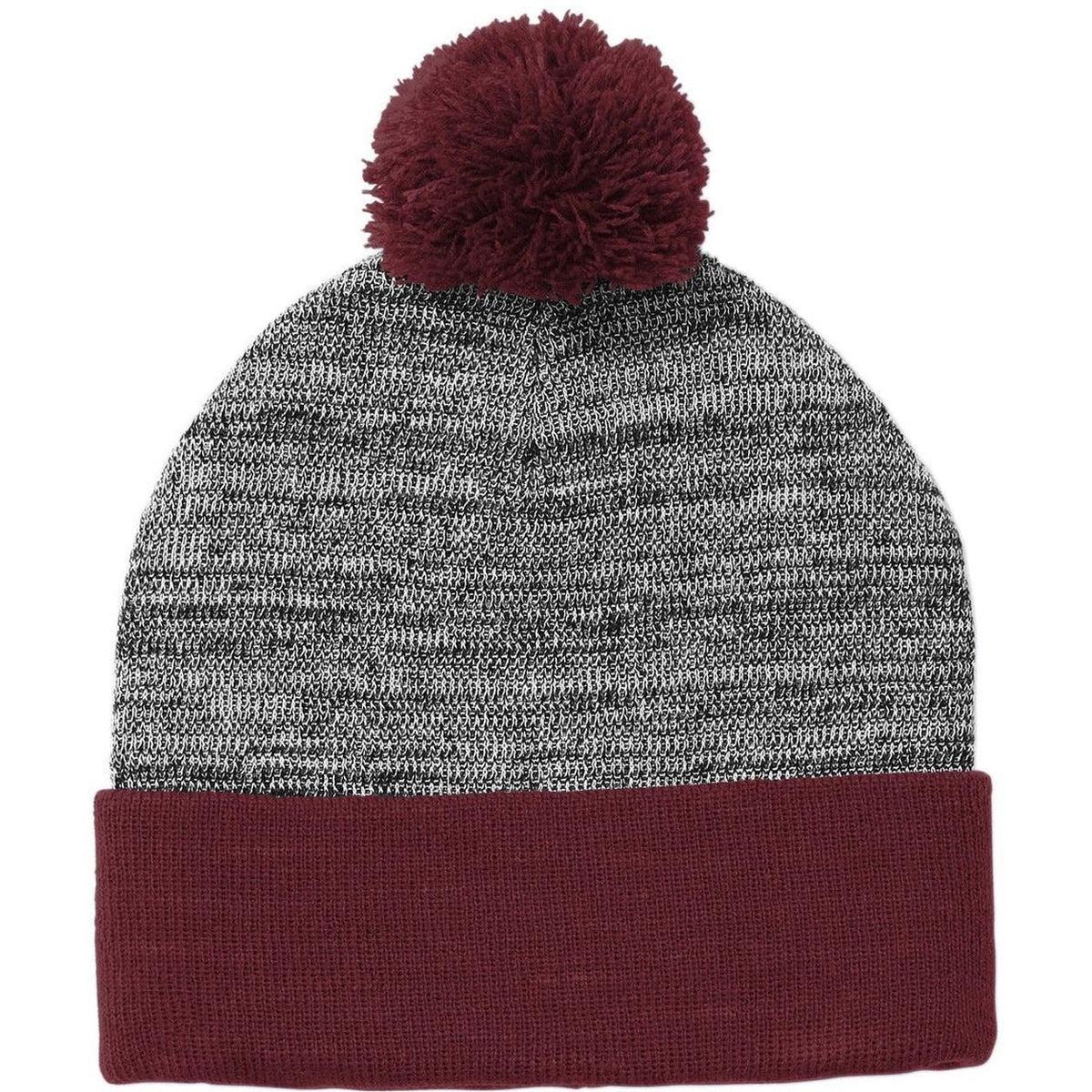 no-logo Sport-Tek Heather Pom Pom Beanie