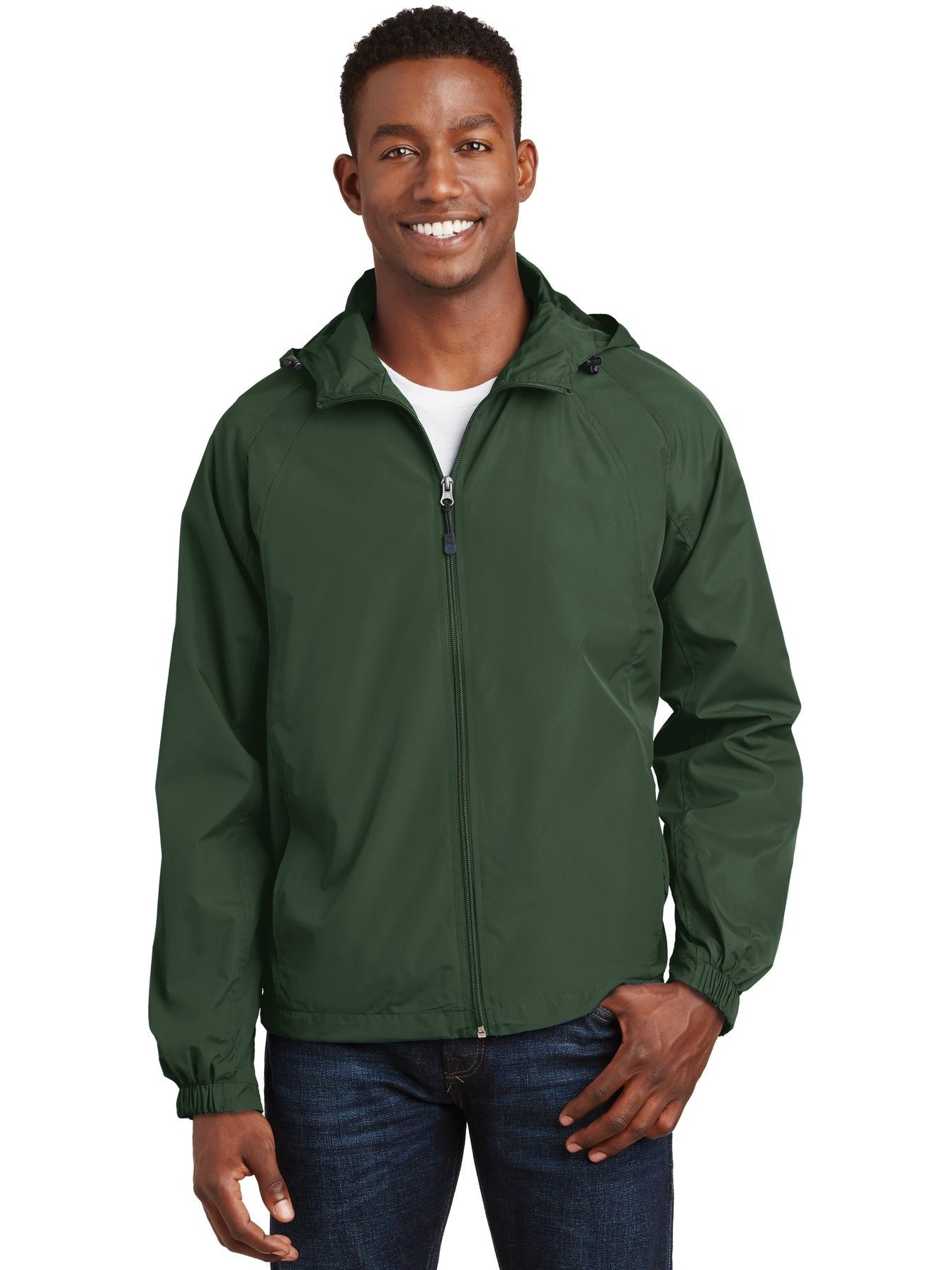 Sport-Tek Hooded Raglan Jacket-Regular-Sport-Tek-Forest Green-S-Thread Logic