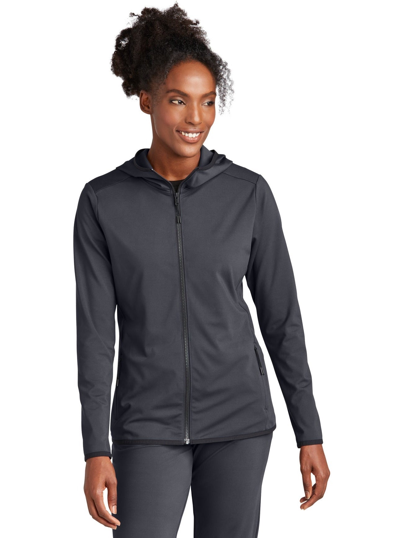 Sport-Tek Ladies Circuit Hooded Full-Zip-Regular-Sport-Tek-Graphite-S-Thread Logic