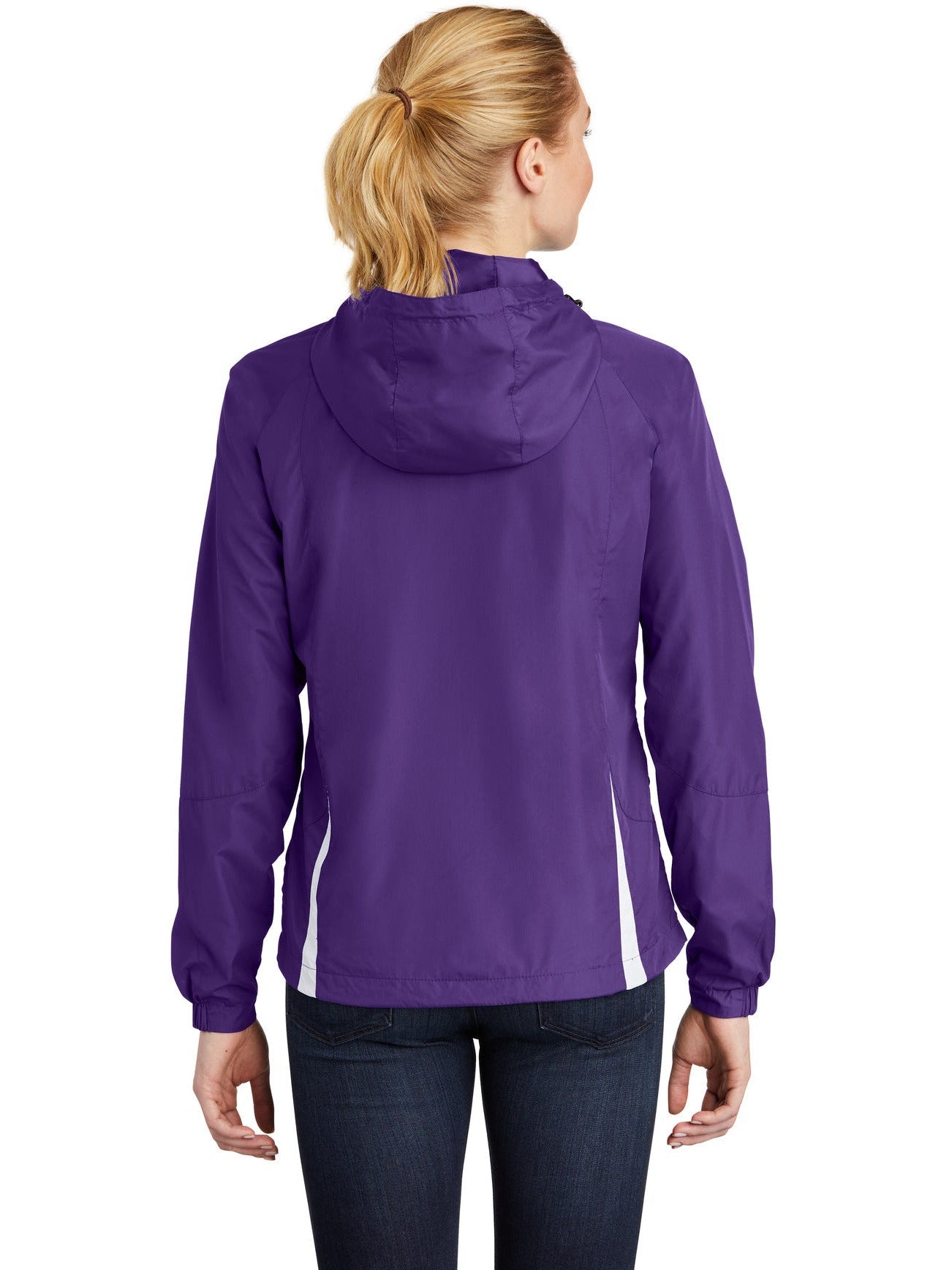 no-logo Sport-Tek Ladies Colorblock Hooded Raglan Jacket-Regular-Sport-Tek-Thread Logic