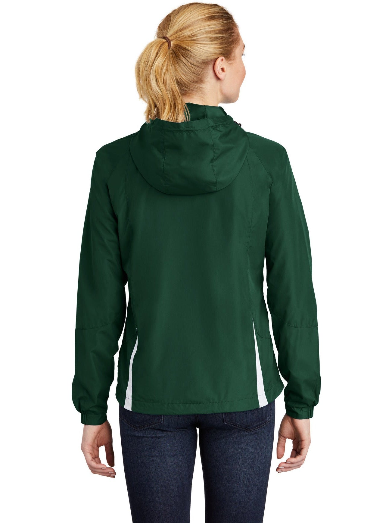 no-logo Sport-Tek Ladies Colorblock Hooded Raglan Jacket-Regular-Sport-Tek-Thread Logic