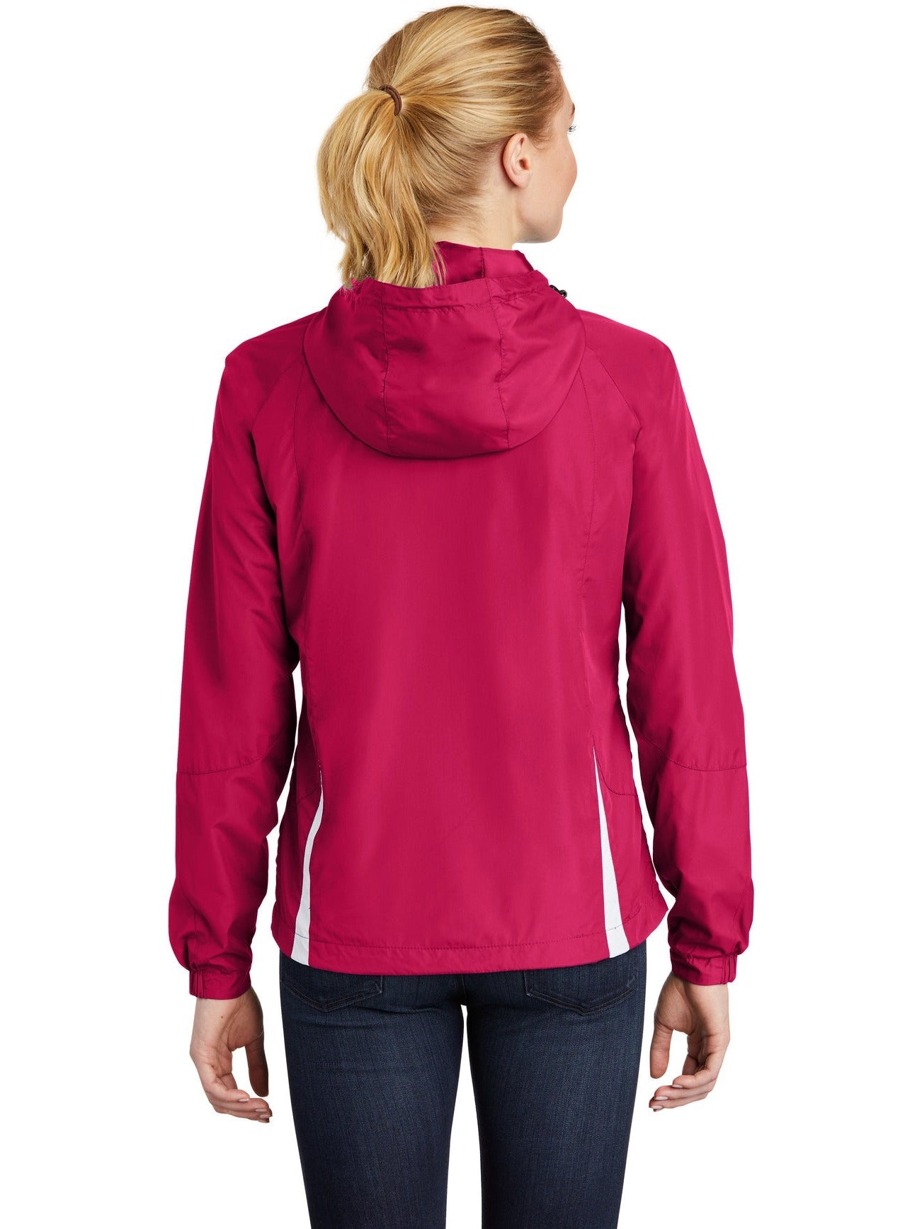 no-logo Sport-Tek Ladies Colorblock Hooded Raglan Jacket-Regular-Sport-Tek-Thread Logic