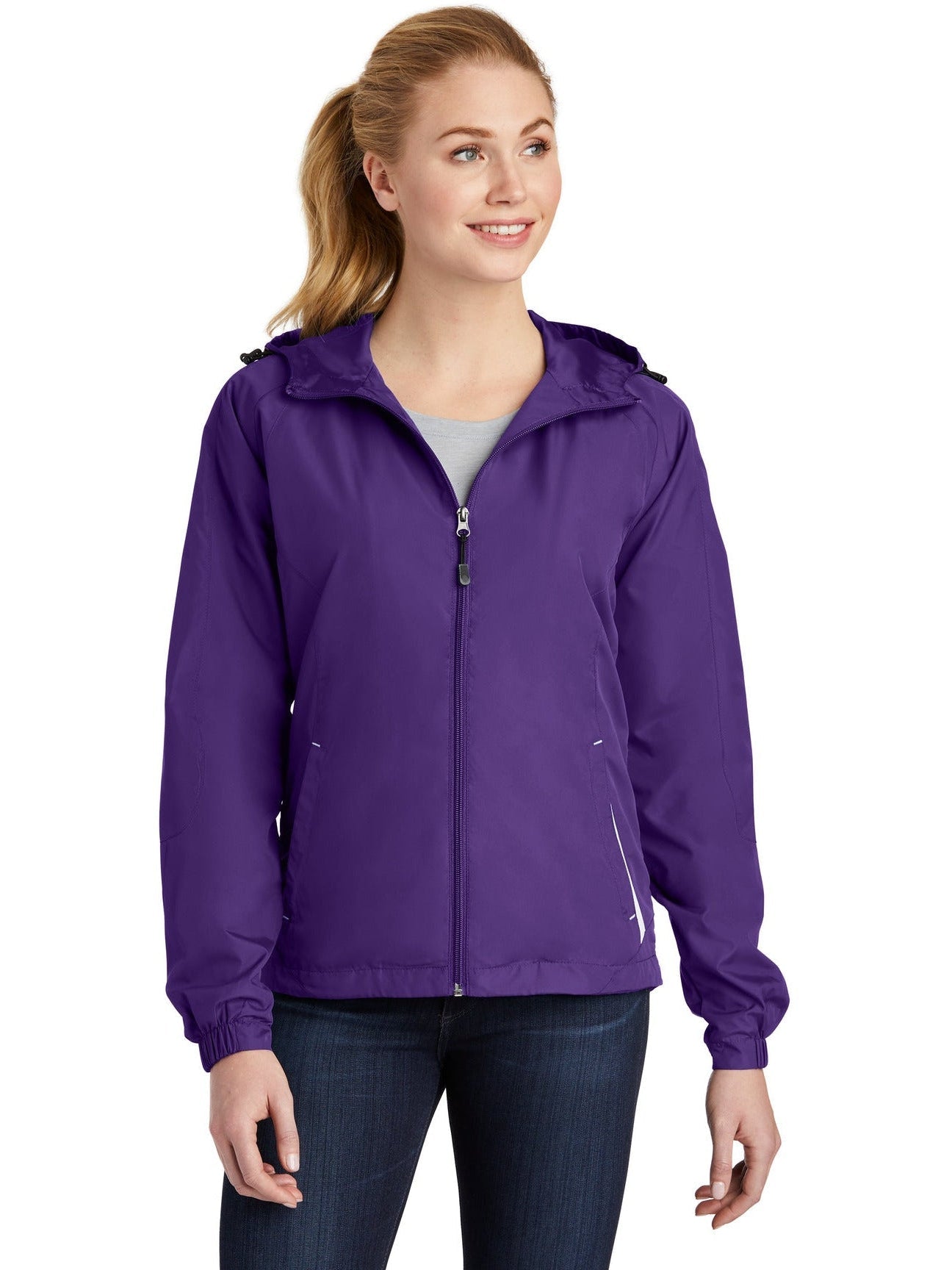 Sport-Tek Ladies Colorblock Hooded Raglan Jacket-Regular-Sport-Tek-Purple/White-S-Thread Logic