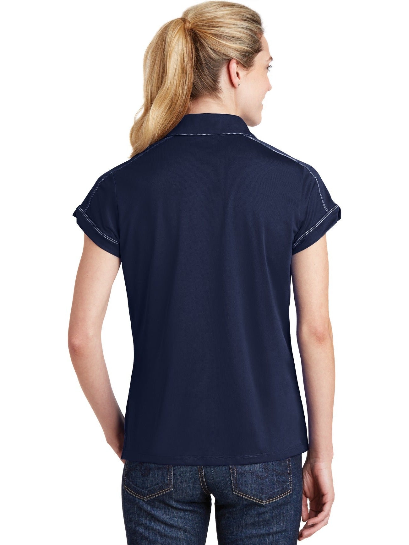 no-logo Sport-Tek Ladies Contrast Stitch Polo-Regular-Sport-Tek-Thread Logic