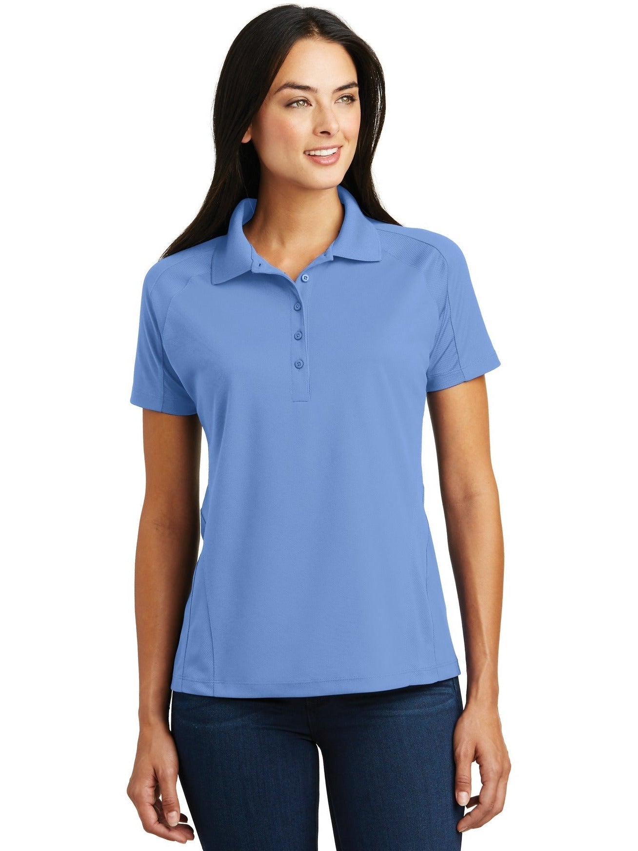 Sport-Tek Ladies Dri-Mesh Pro Polo-Regular-Sport-Tek-Carolina Blue-S-Thread Logic