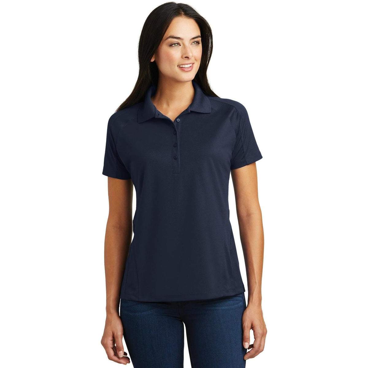 logo-left Sport-Tek Ladies Dri-Mesh Pro Polo-Regular-Sport-Tek-Navy-S-Thread Logic