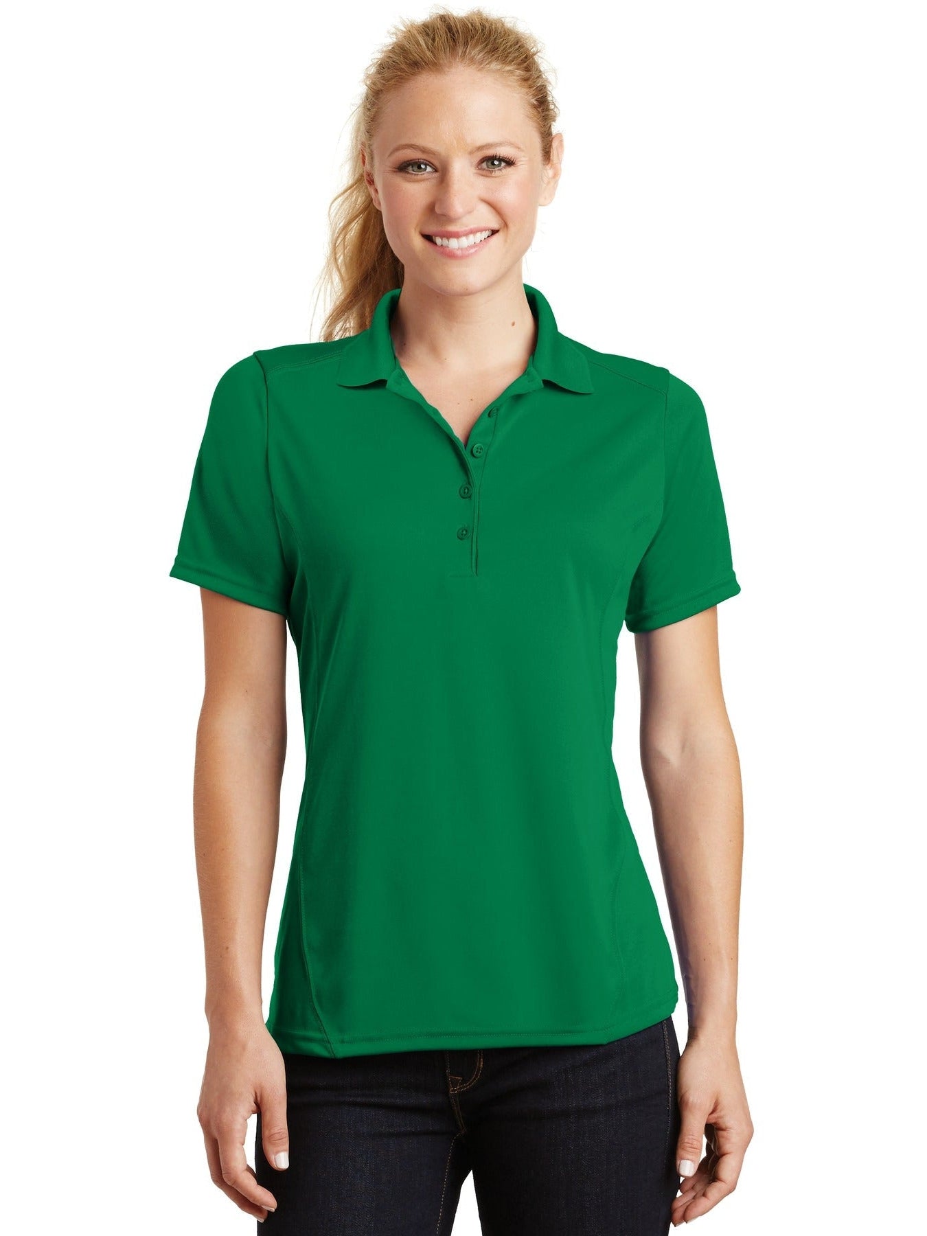Sport-Tek Ladies Dry Zone Raglan Accent Polo-Regular-Sport-Tek-Kelly Green-S-Thread Logic