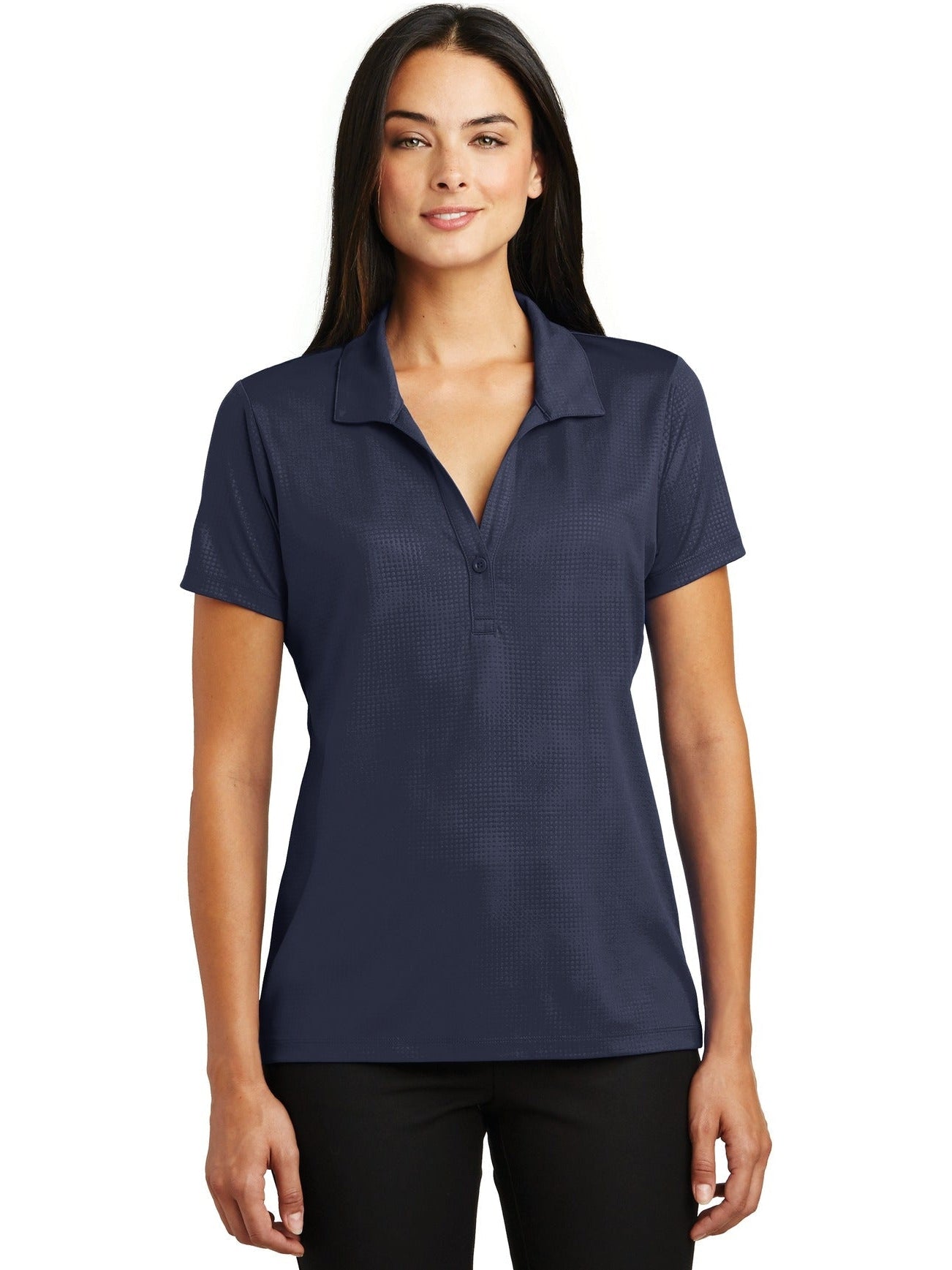 Sport-Tek Ladies Embossed Posicharge Tough Polo-Regular-Sport-Tek-True Navy-S-Thread Logic