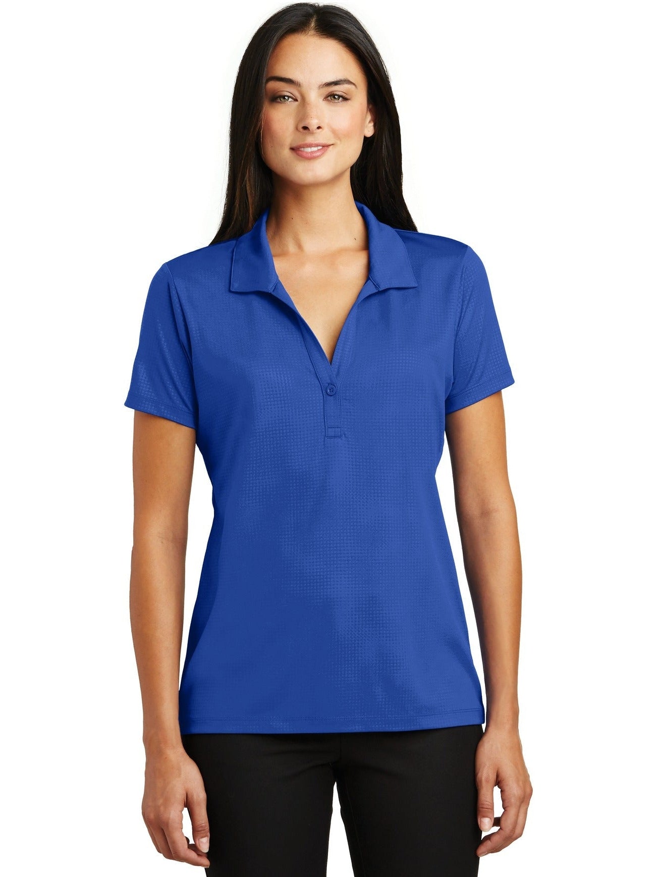 Sport-Tek Ladies Embossed Posicharge Tough Polo-Regular-Sport-Tek-True Royal-M-Thread Logic