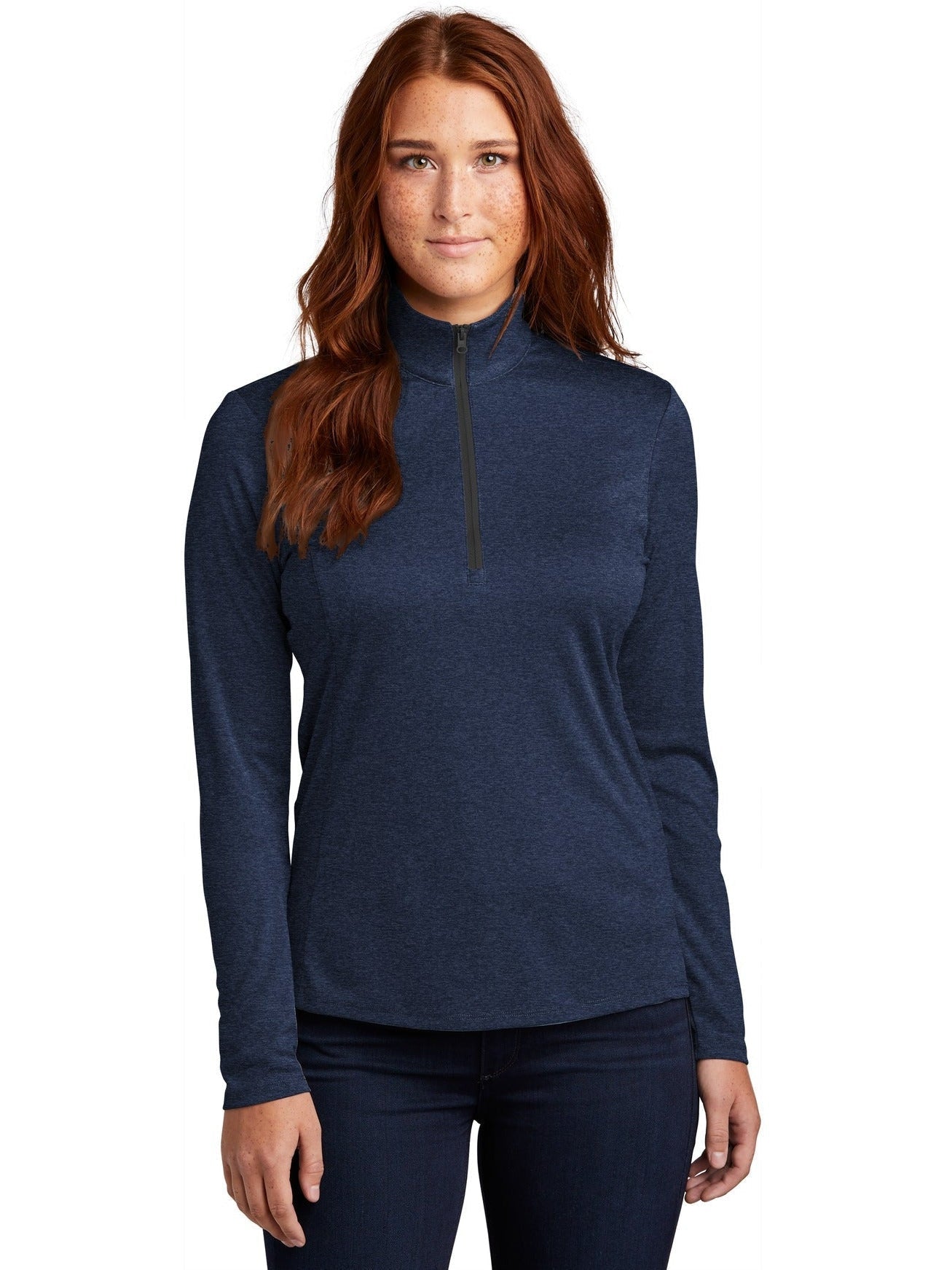 Sport-Tek Ladies Endeavor 1/2-Zip Pullover-Regular-Sport-Tek-Dark Royal Heather-S-Thread Logic