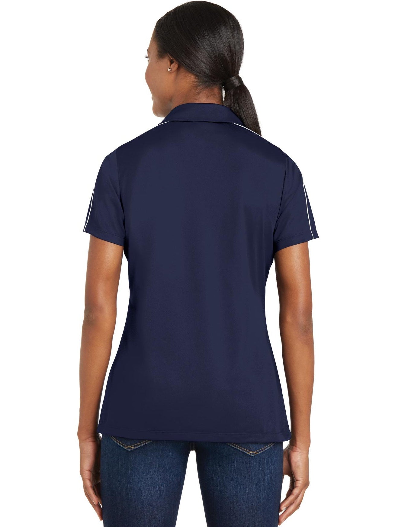 no-logo Sport-Tek Ladies Micropique Sport-Wick Piped Polo-Regular-Sport-Tek-Thread Logic