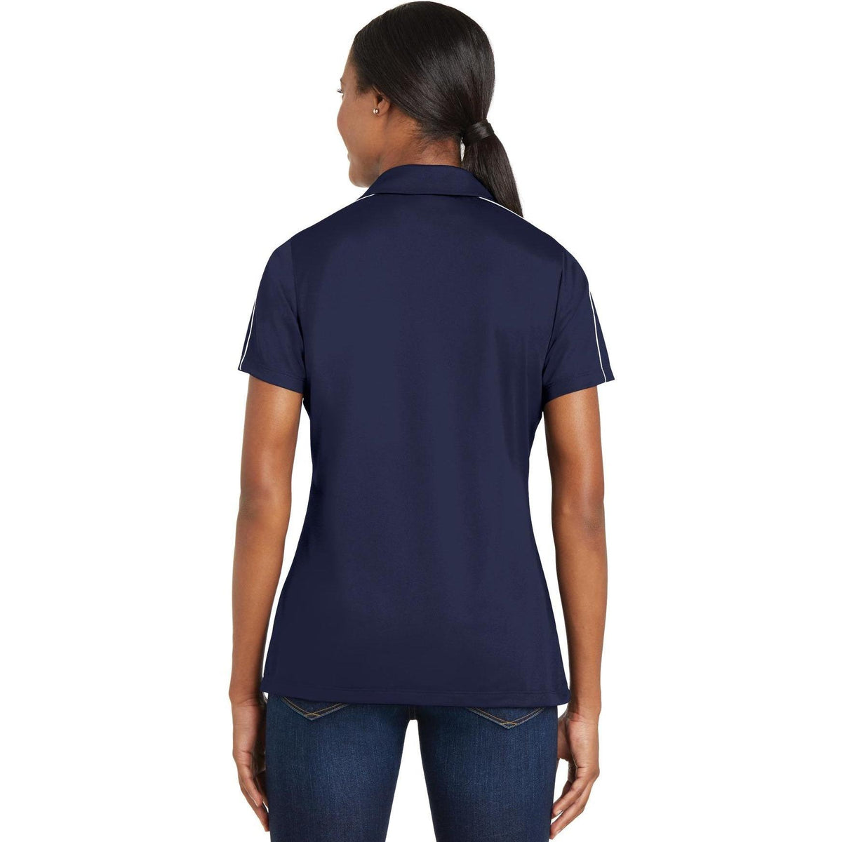 no-logo Sport-Tek Ladies Micropique Sport-Wick Piped Polo-Regular-Sport-Tek-Thread Logic