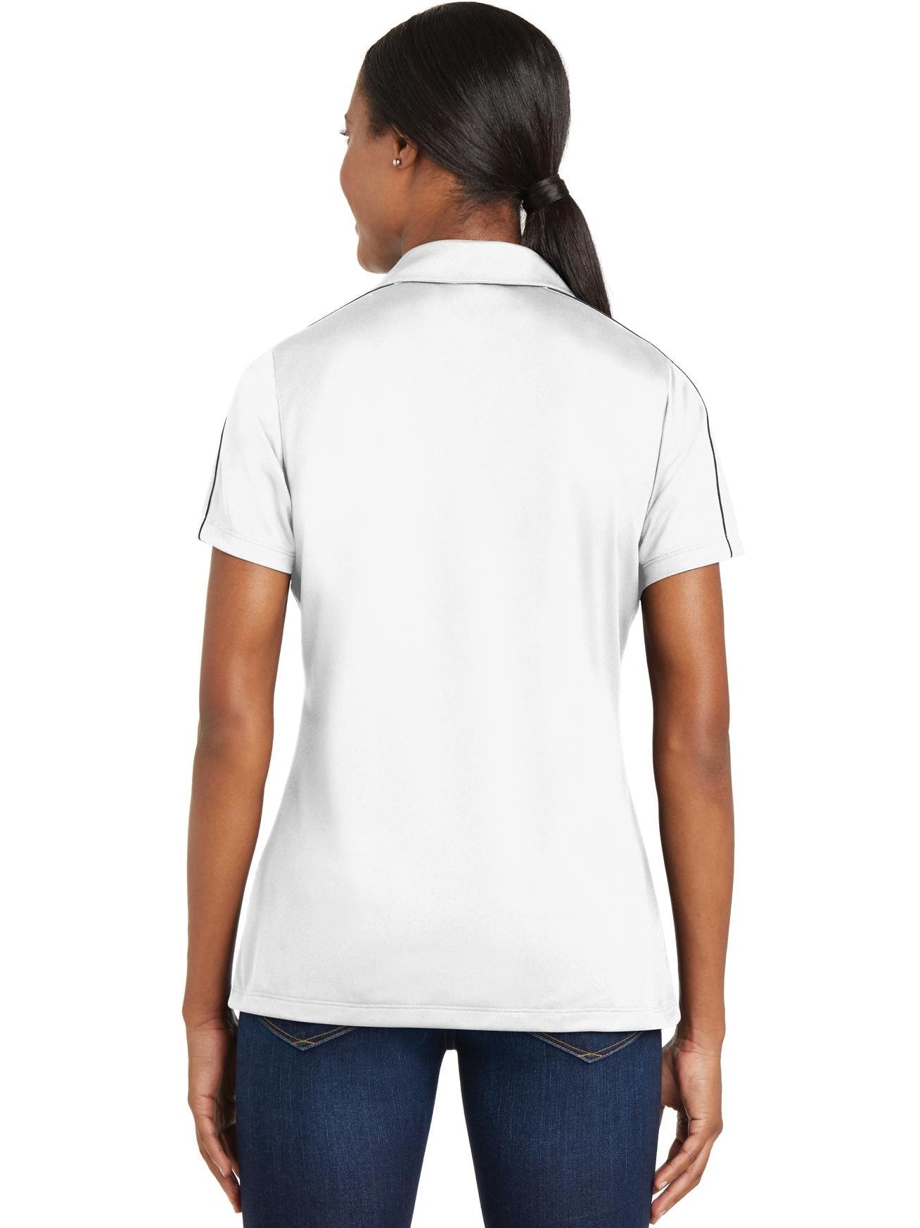 no-logo Sport-Tek Ladies Micropique Sport-Wick Piped Polo-Regular-Sport-Tek-Thread Logic