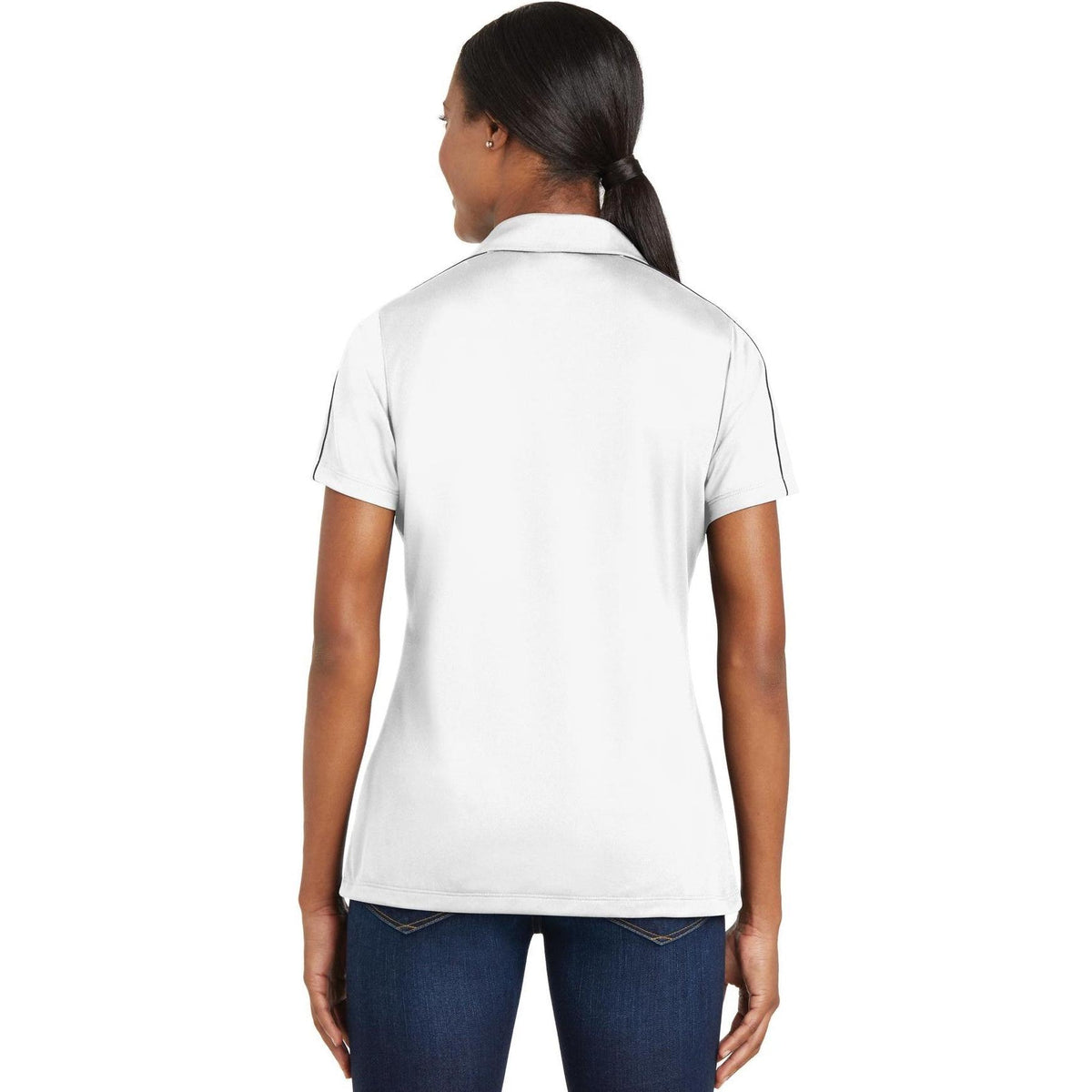 no-logo Sport-Tek Ladies Micropique Sport-Wick Piped Polo-Regular-Sport-Tek-Thread Logic