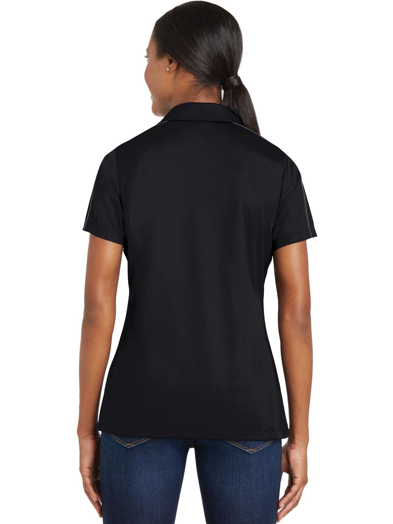 no-logo Sport-Tek Ladies Micropique Sport-Wick Piped Polo-Regular-Sport-Tek-Thread Logic