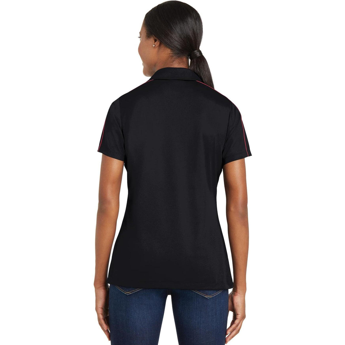 no-logo Sport-Tek Ladies Micropique Sport-Wick Piped Polo-Regular-Sport-Tek-Thread Logic