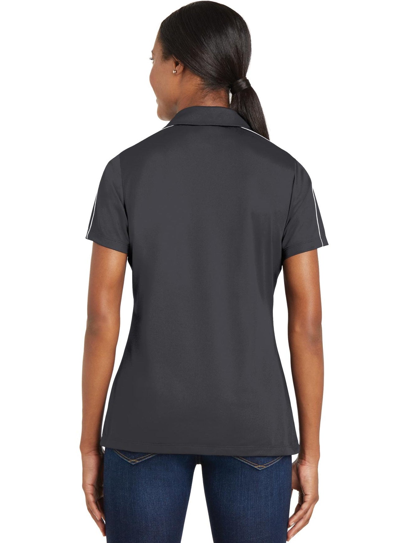 no-logo Sport-Tek Ladies Micropique Sport-Wick Piped Polo-Regular-Sport-Tek-Thread Logic