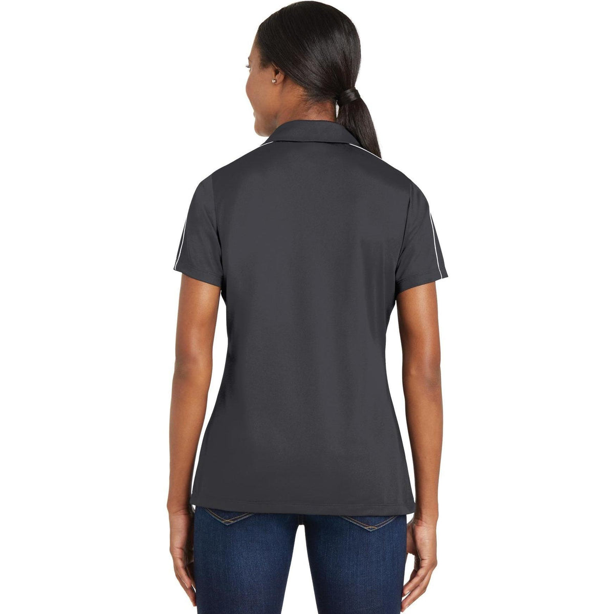 no-logo Sport-Tek Ladies Micropique Sport-Wick Piped Polo-Regular-Sport-Tek-Thread Logic