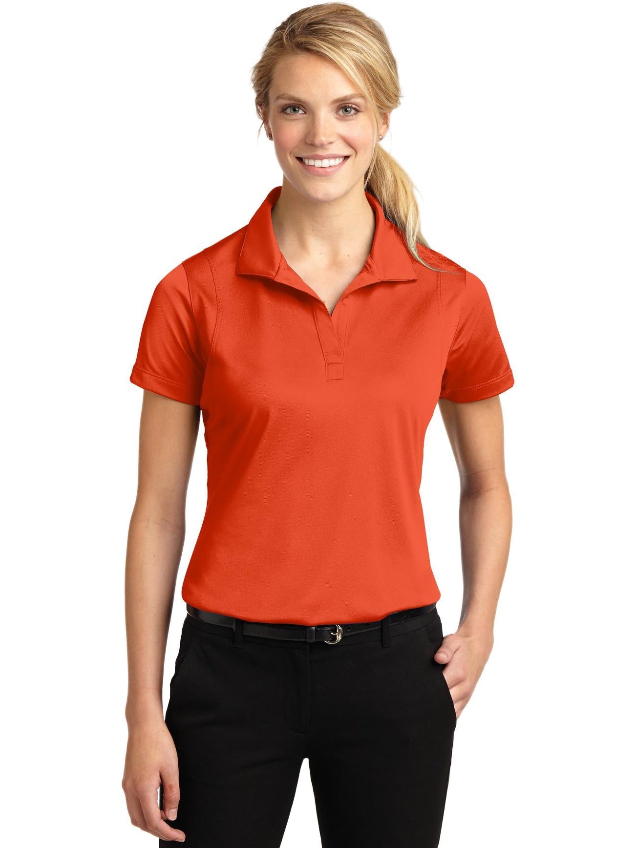 Sport-Tek Ladies Micropique Sport-Wick Polo-Regular-Sport-Tek-Deep Orange-S-Thread Logic