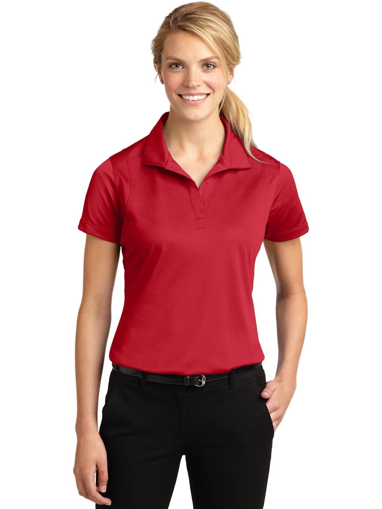 Sport-Tek Ladies Micropique Sport-Wick Polo-Regular-Sport-Tek-True Red-S-Thread Logic