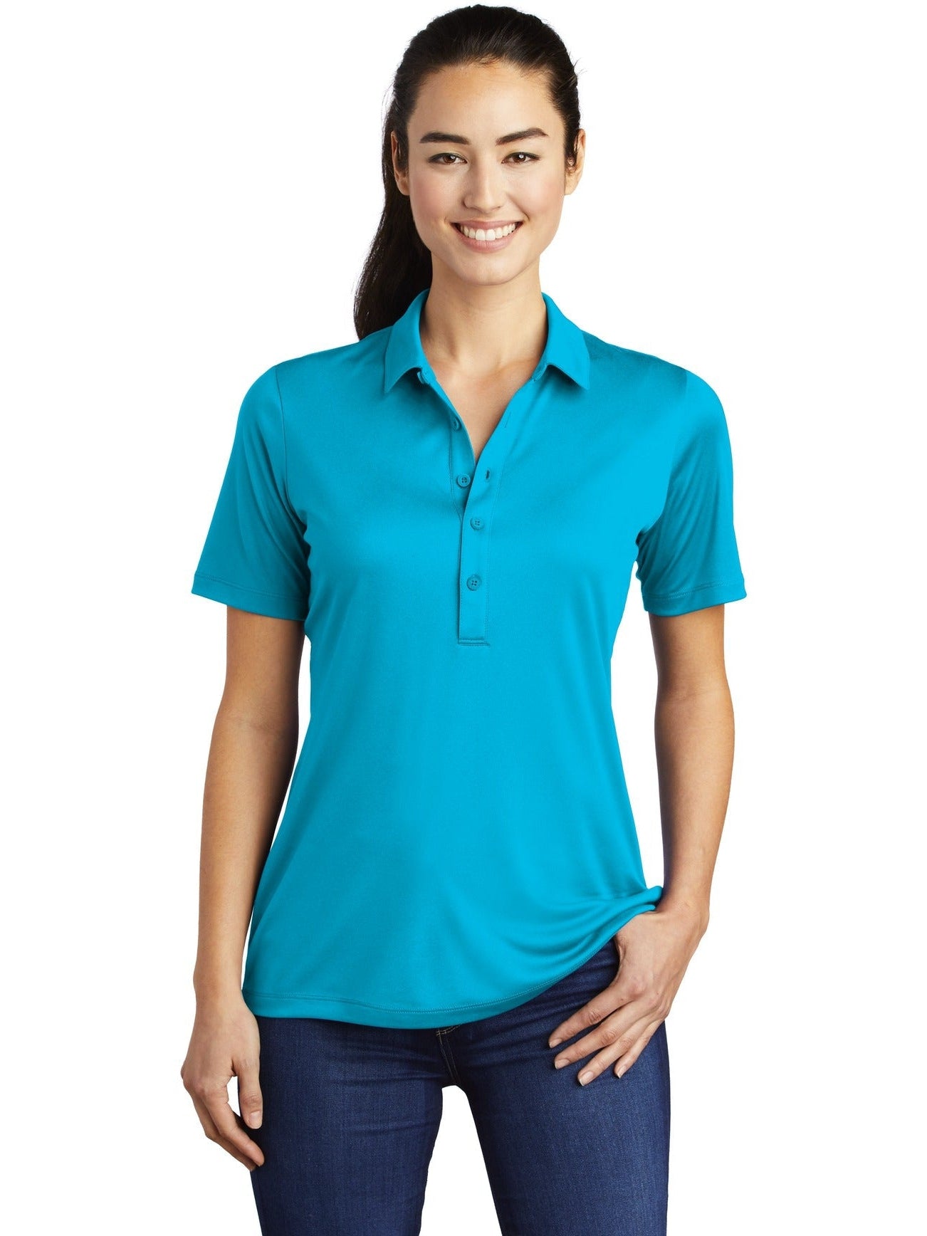 Sport-Tek Ladies Posi-UV Pro Polo-Regular-Sport-Tek-Sapphire-S-Thread Logic