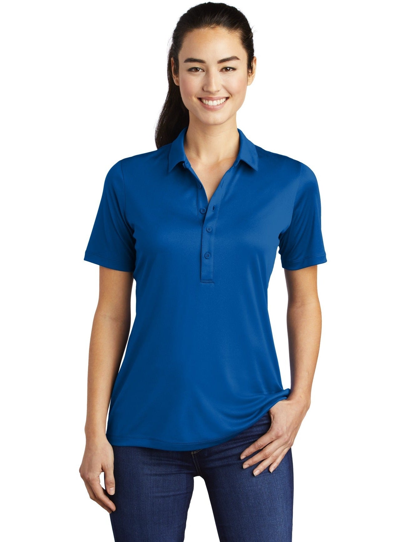 Sport-Tek Ladies Posi-UV Pro Polo-Regular-Sport-Tek-True Royal-S-Thread Logic