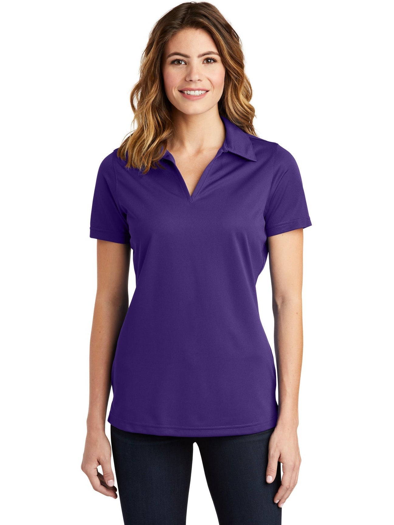Sport-Tek Ladies PosiCharge Active Textured Polo-Regular-Sport-Tek-Purple-S-Thread Logic