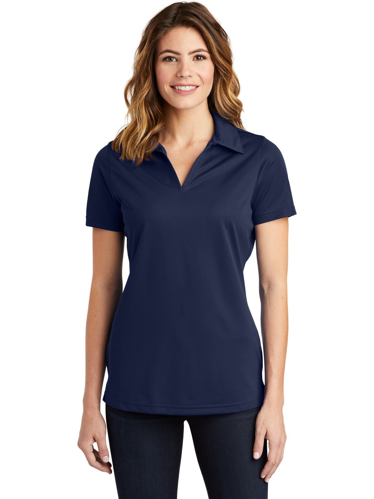 Sport-Tek Ladies PosiCharge Active Textured Polo-Regular-Sport-Tek-True Navy-S-Thread Logic