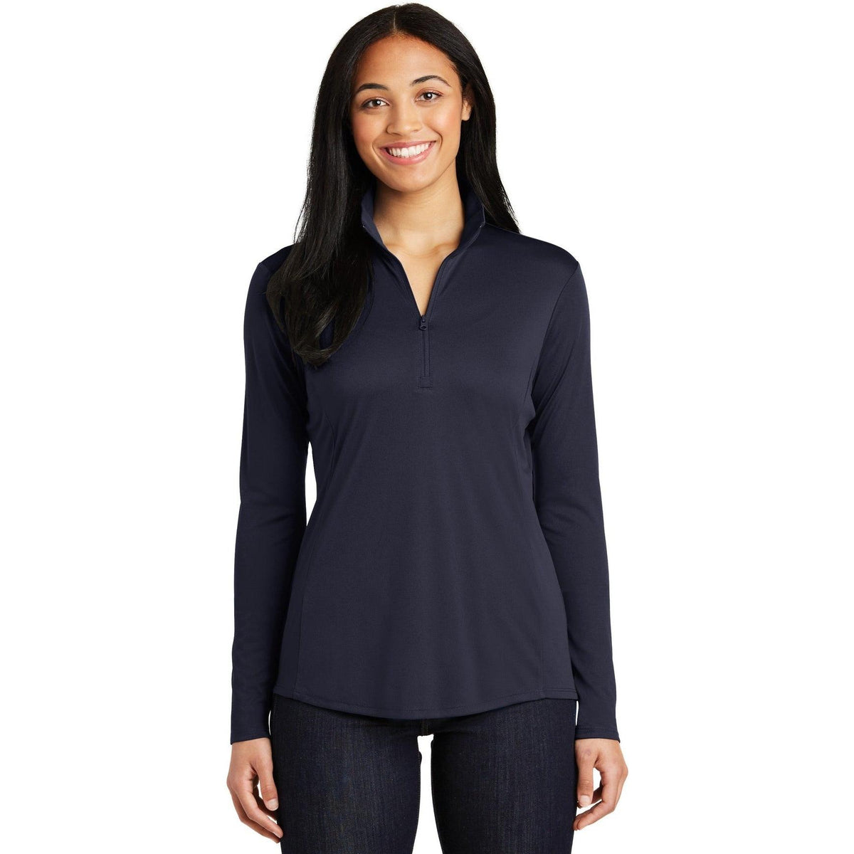 no-logo Sport-Tek Women's PosiCharge Competitor 1/4-Zip Pullover-Quarter Zips-Sport-Tek-True Navy-XS-Thread Logic