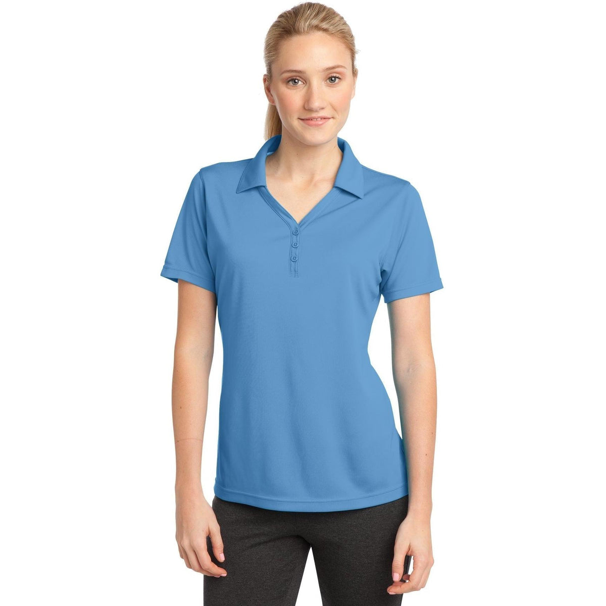 no-logo Sport-Tek Ladies PosiCharge Micro-Mesh Polo-Regular-Sport-Tek-Carolina Blue-S-Thread Logic