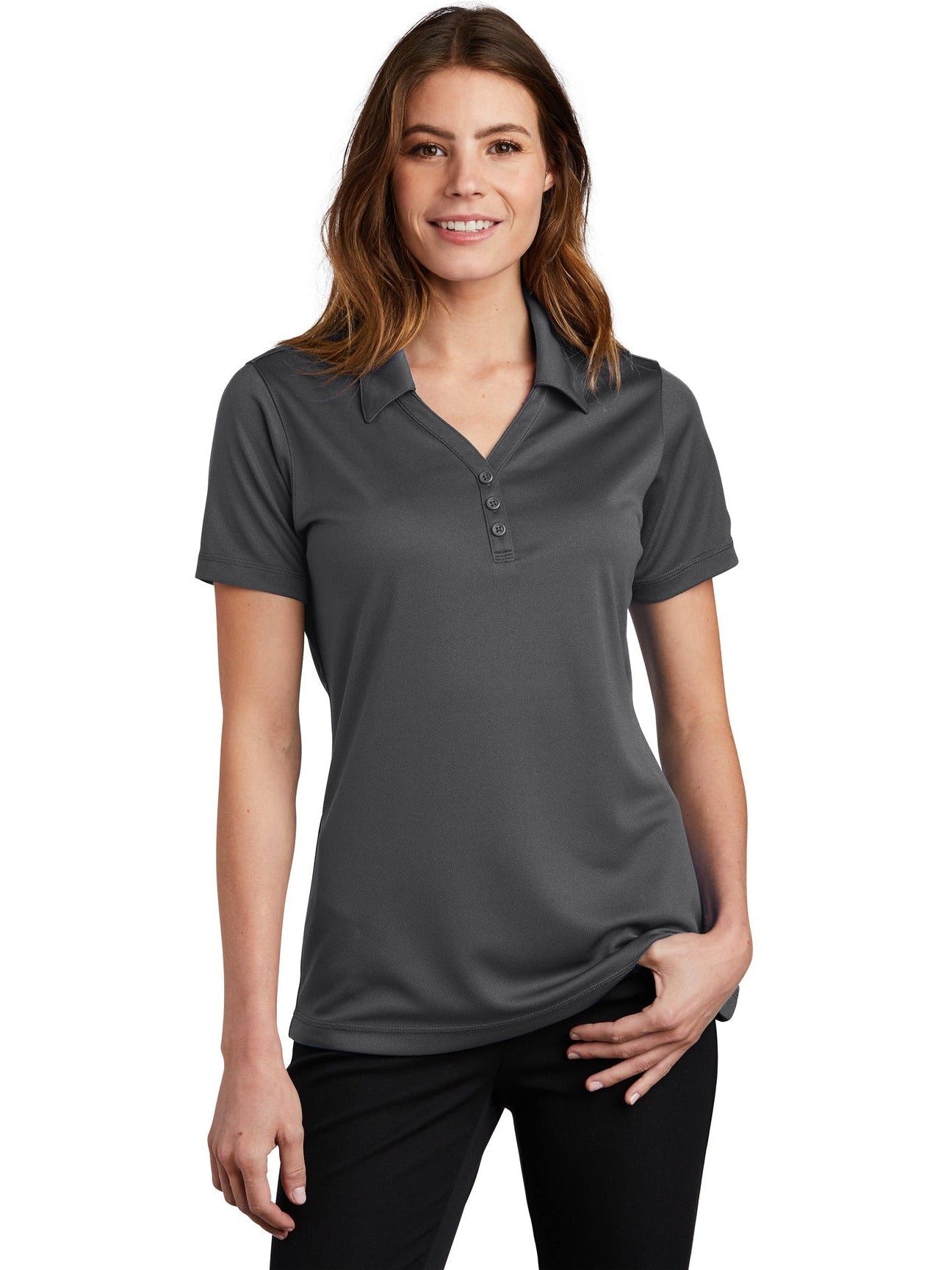 Sport-Tek Ladies PosiCharge Micro-Mesh Polo-Regular-Sport-Tek-Iron Grey-S-Thread Logic