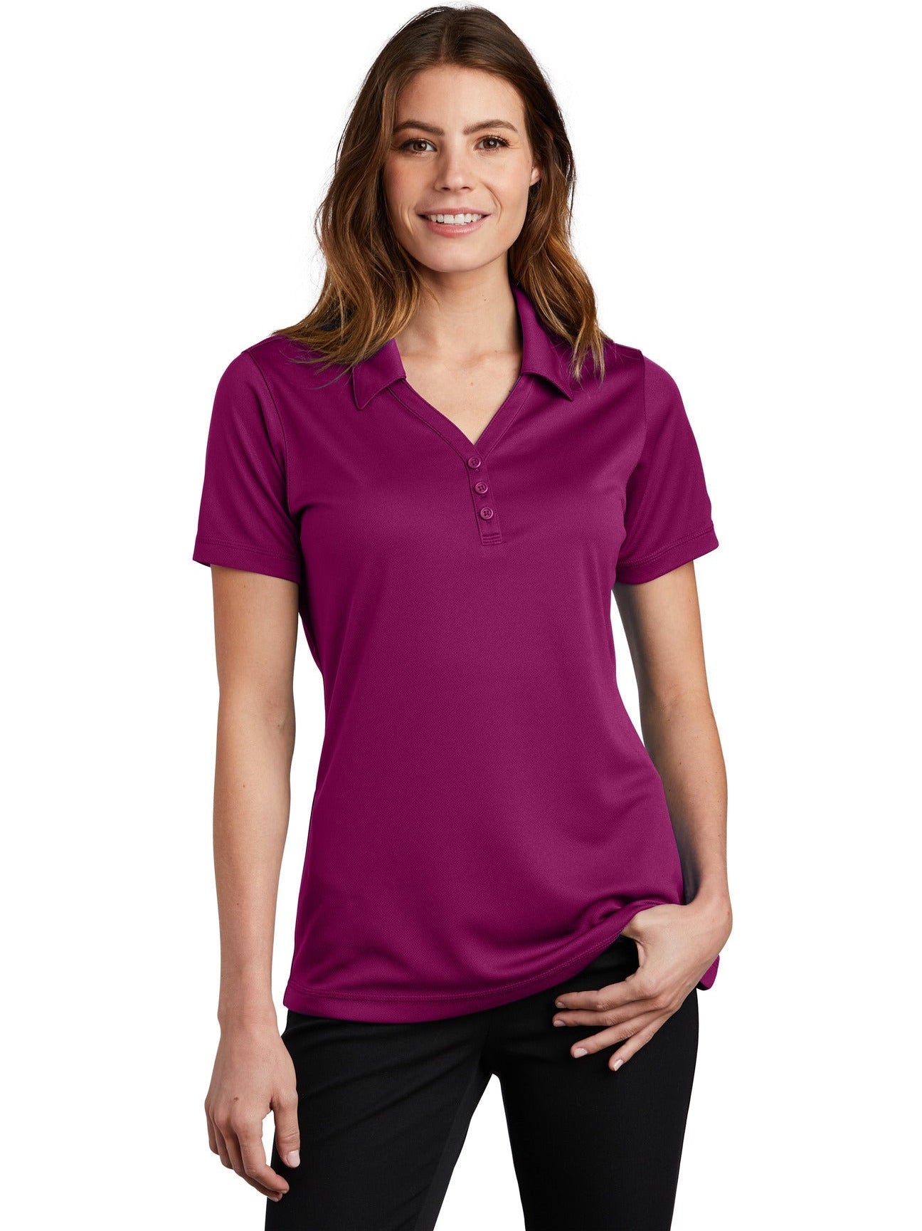 Sport-Tek Ladies PosiCharge Micro-Mesh Polo-Regular-Sport-Tek-Pink Rush-S-Thread Logic