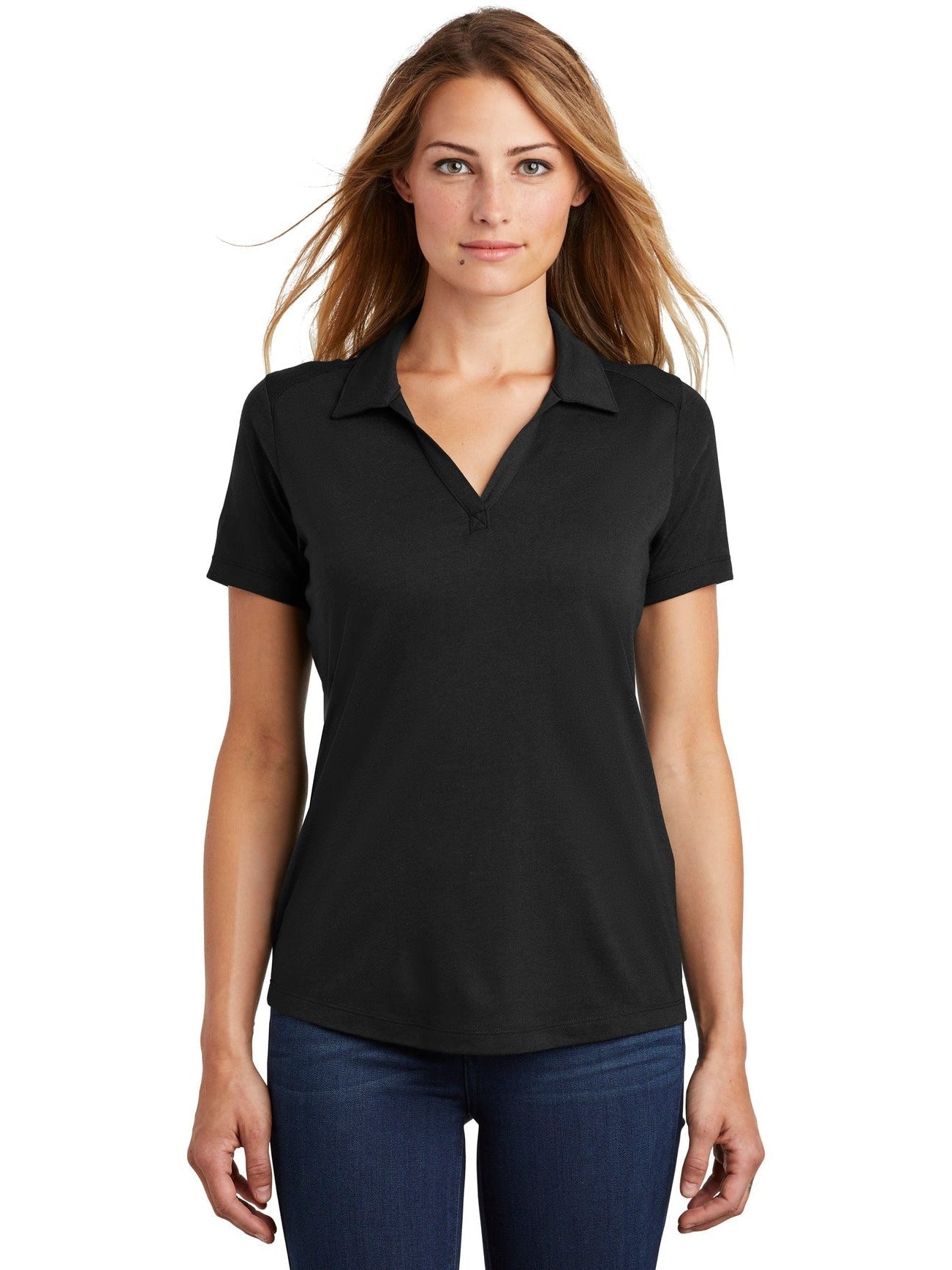 Sport-Tek Ladies PosiCharge Tri-Blend Wicking Polo-Regular-Sport-Tek-Black Triad Solid-S-Thread Logic