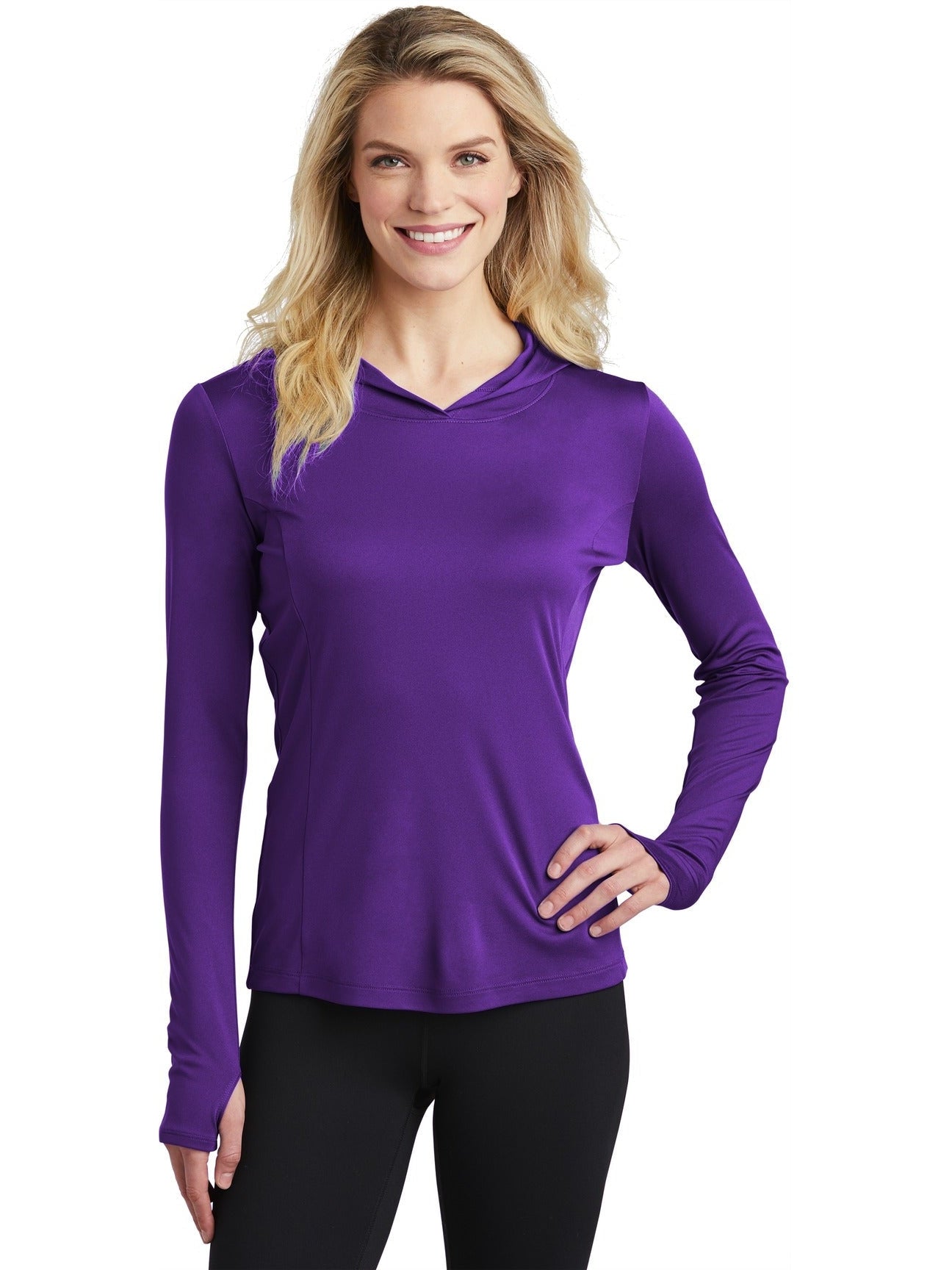 Sport-Tek Ladies Posicharge Competitor Hooded Pullover-Regular-Sport-Tek-Purple-S-Thread Logic