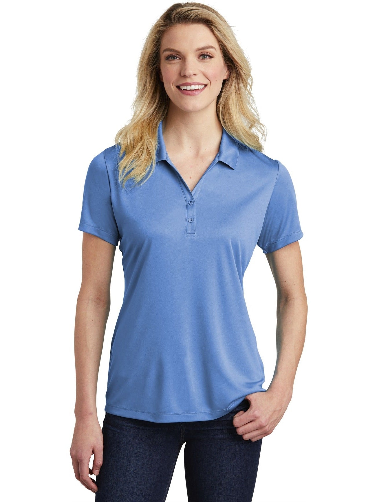 Sport-Tek Ladies Posicharge Competitor Polo-Regular-Sport-Tek-Carolina Blue-S-Thread Logic